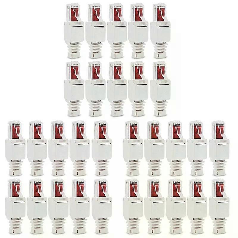 30 X Network Connectors Tool-Free RJ45 CAT6 LAN UTP Cable Plug Without Tools Cat5 Cat7 Installation Cable Patch Cable