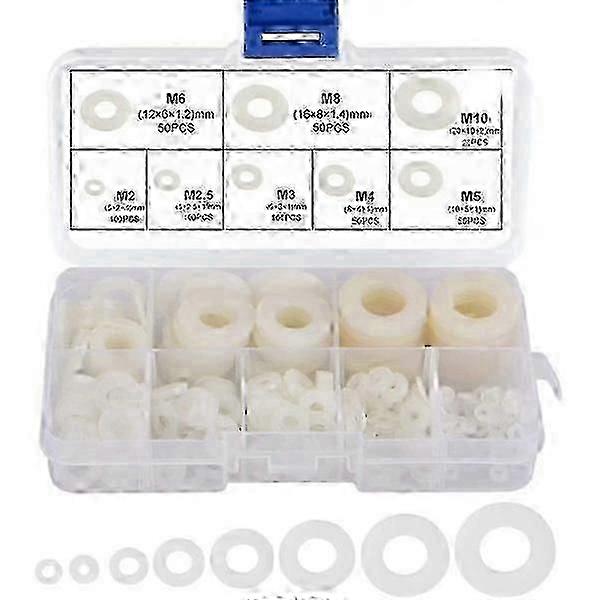 520pcs Nylon Washers Plastic Gaskets M2 M2.5 M3 M4 M5 M6 M8 M10 Myi