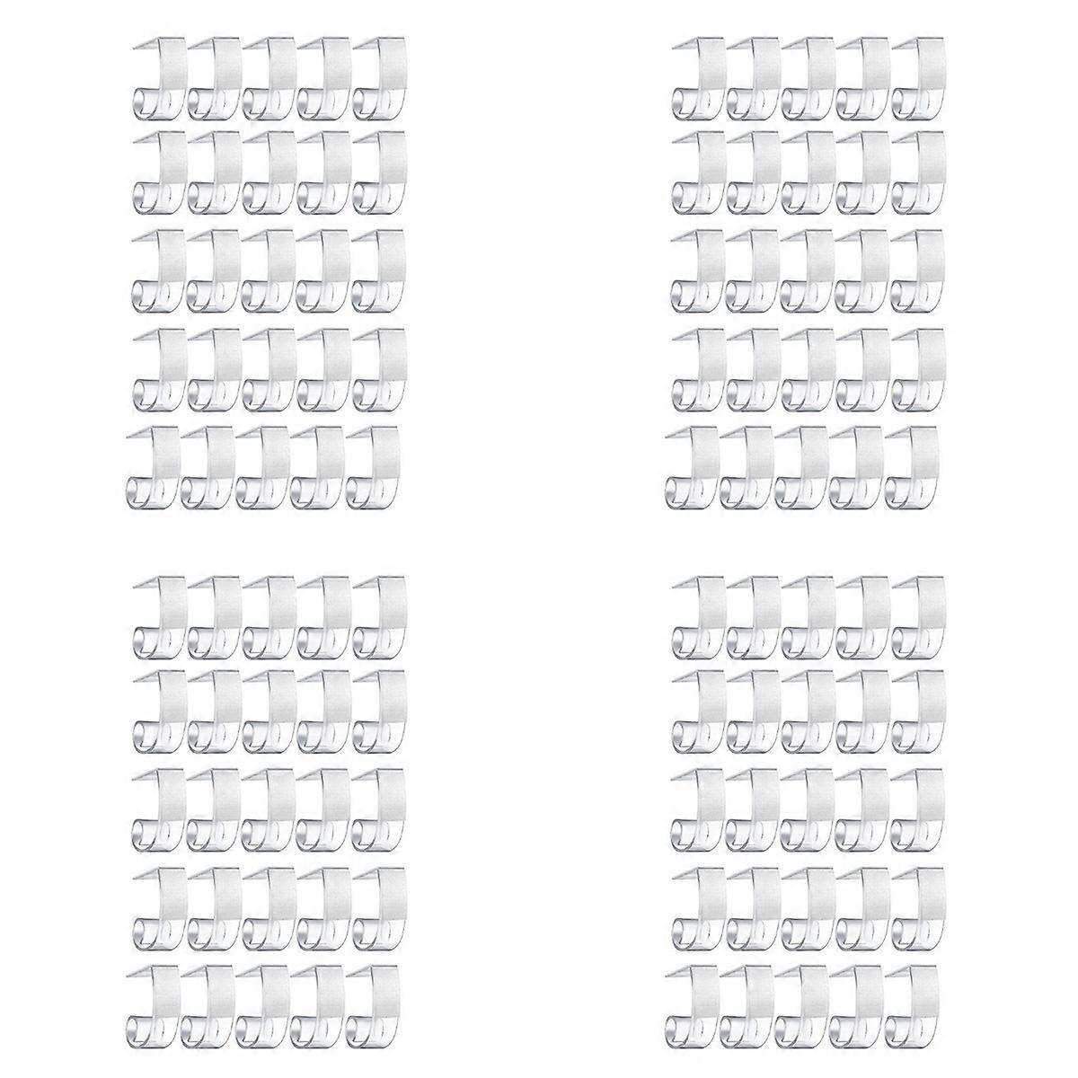 100 Pieces Table Skirting Clips Plastic Tablecloth Clips with Hook and Loop for Meeting Party Indoor