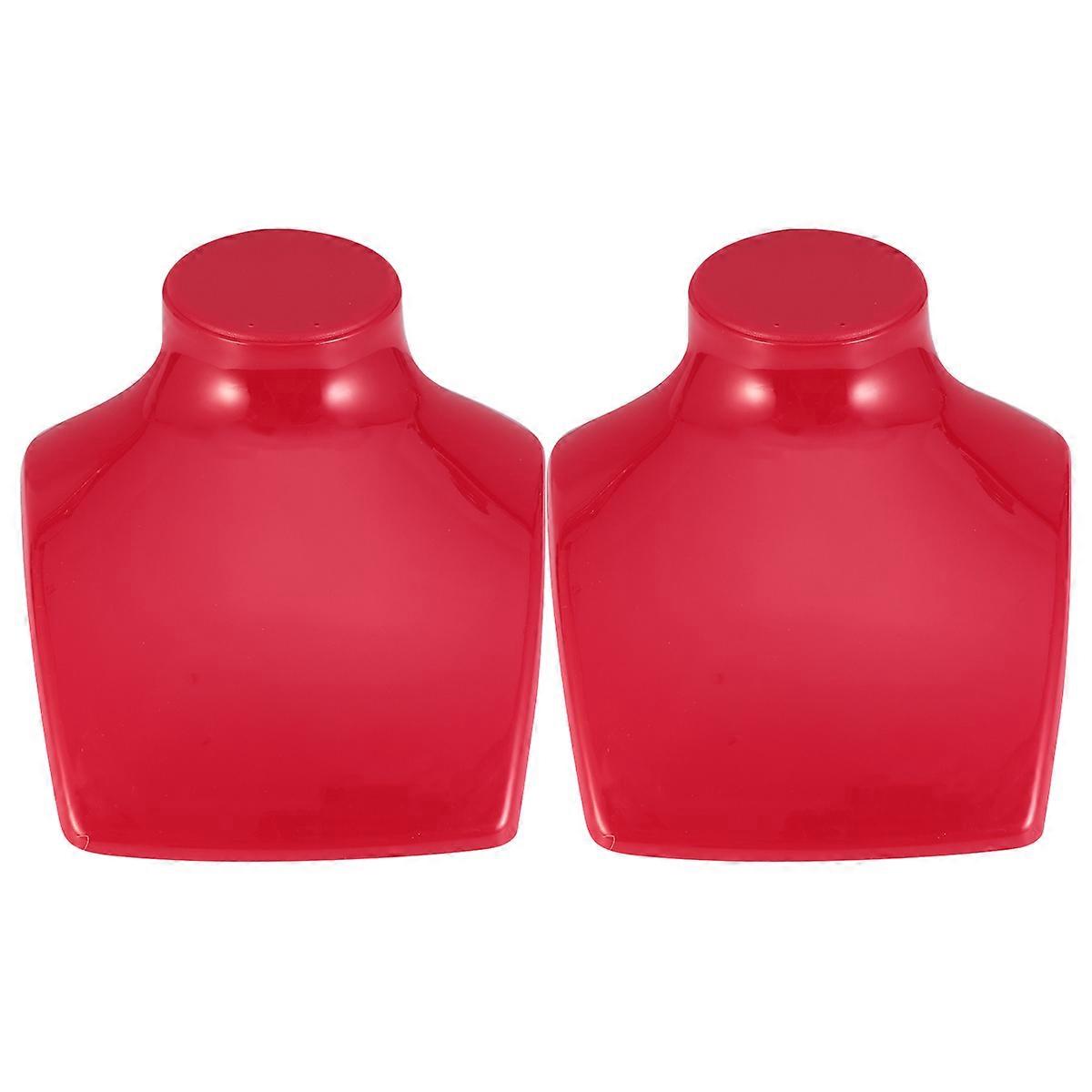 Jewelry Rack Display Stand for Display 4Pcs Red Necklace Holder