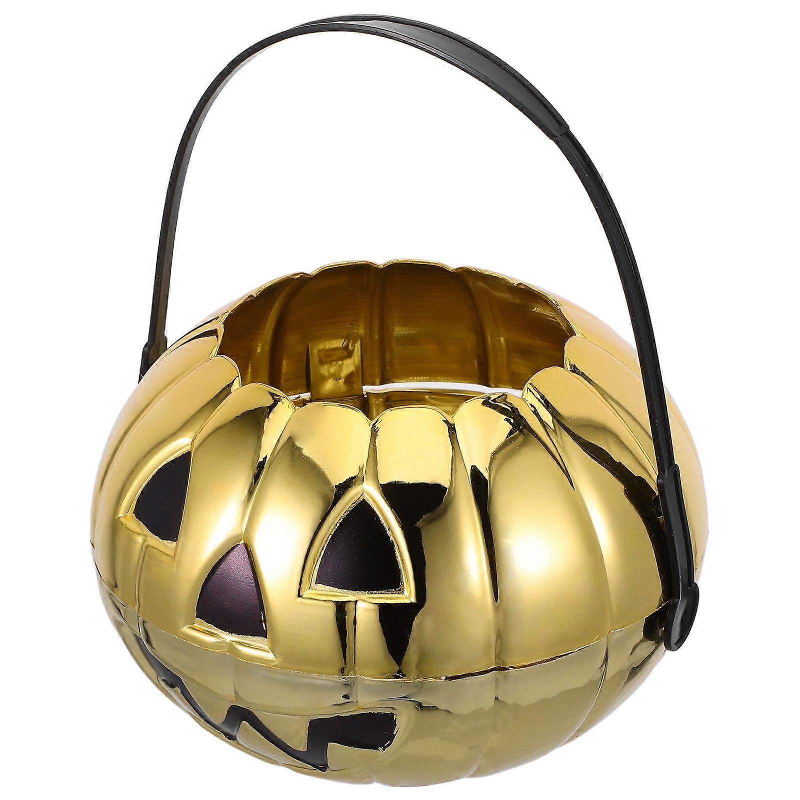 Plastic Halloween Pumpkin Candy Basket Pumpkin Candy Holder for 3Pcs