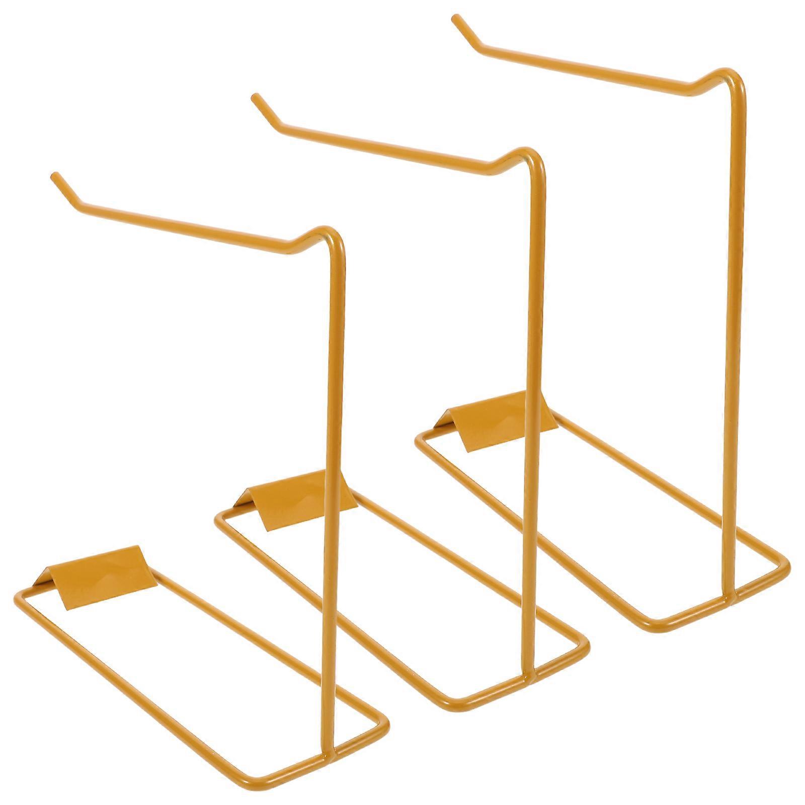 Golden Nail Sample Display Rack for Professional Use 3Pcs Iron Stand