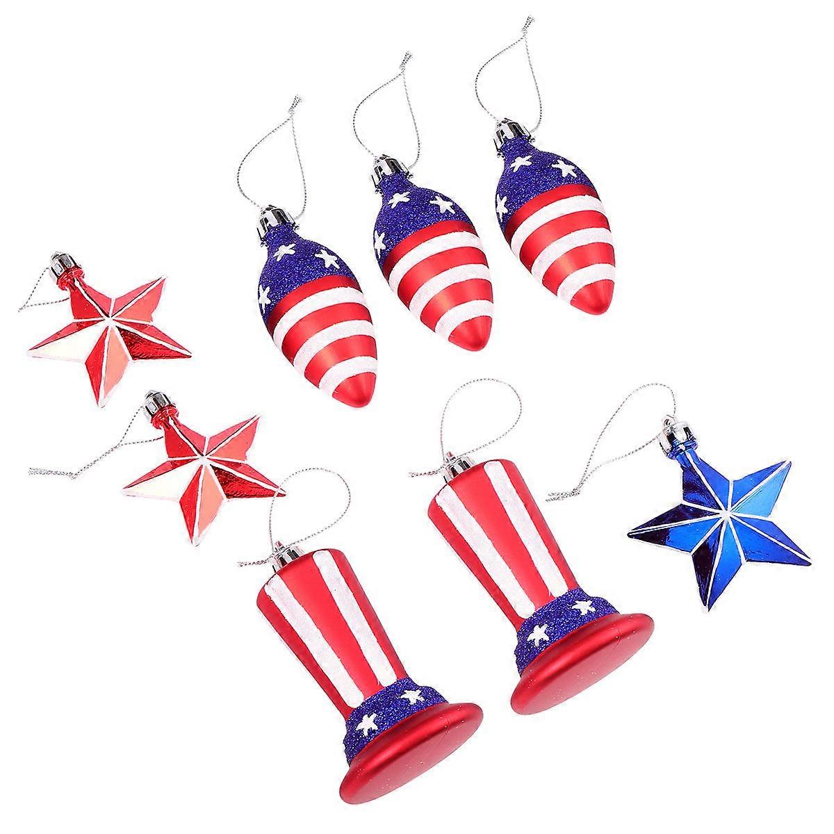 4th of July Pendants American Flag Hanging Decor for 1 Box of 8Pcs Assorted Color