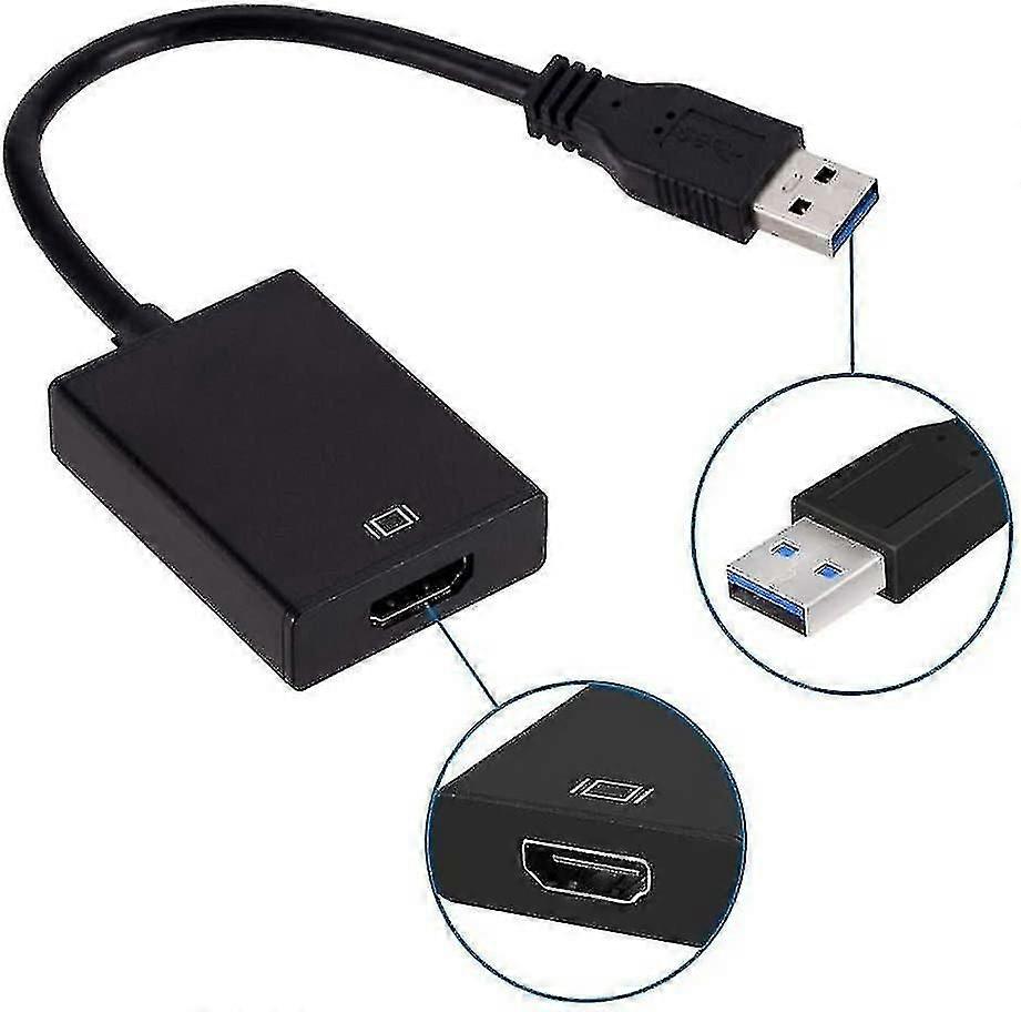 Usb To Hdmi Adapter,usb 3.0/2.0 To Hdmi 1080p Video Graphics Cable Converter With Audio For Pc Laptop Projector Hdtv Compatible With Windows Xp 7/8/8.