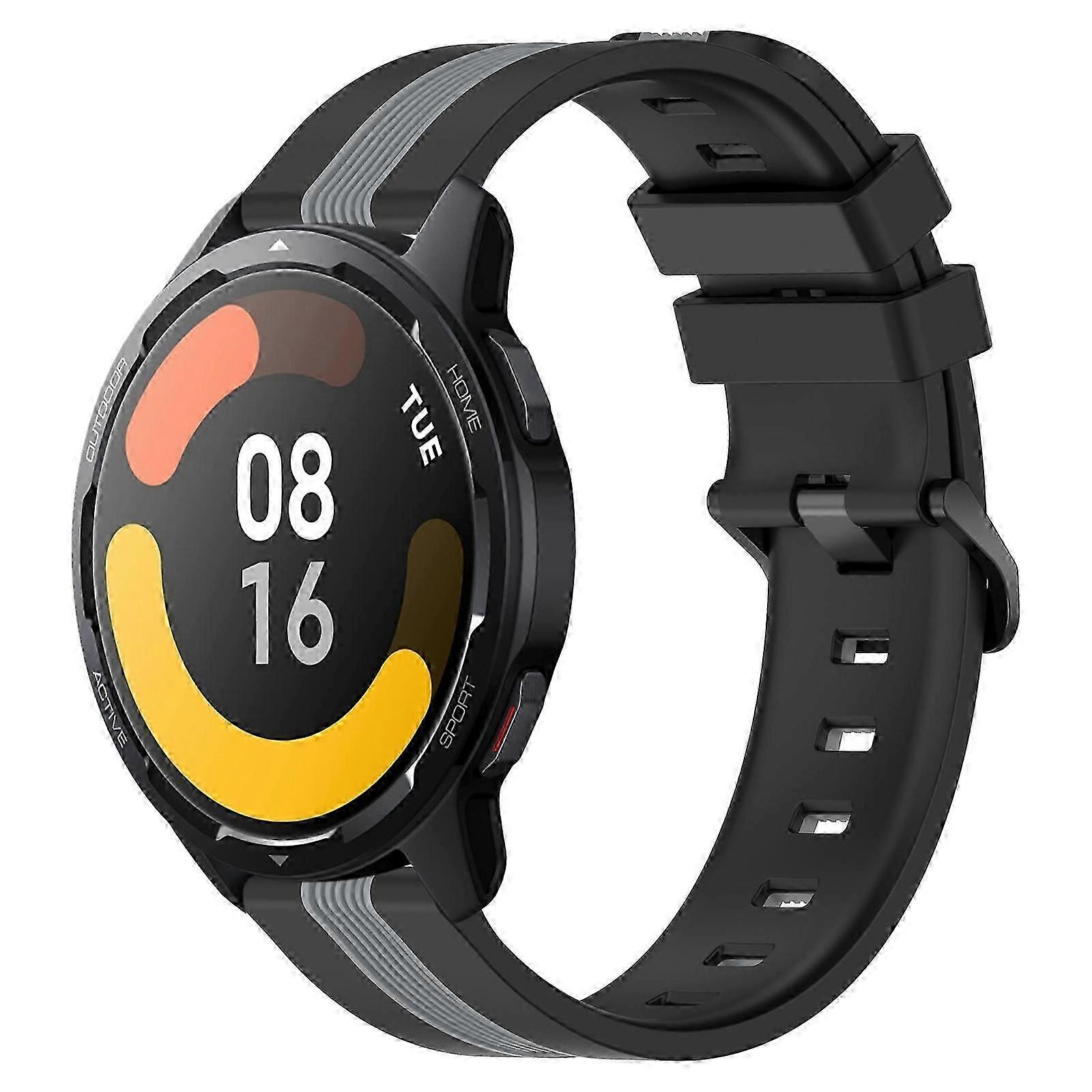For Xiaomi MI Watch S1 Active 22mm Vertical Two-Color Silicone Watch Band