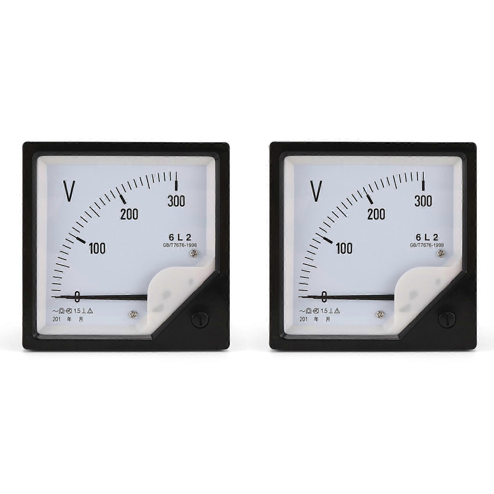 2X 6L2 Voltmeter AC 300V Pointer Type Voltage Meter Mechanical Header