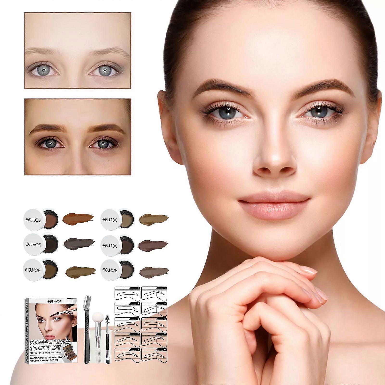 Eelhoe Brow Cream Set Waterproof Smooth Easy To Color Not Smudge Smear-Proof Makeup Thrush Eyebrow Shaping Natural Three-Dimensional Brow Cream