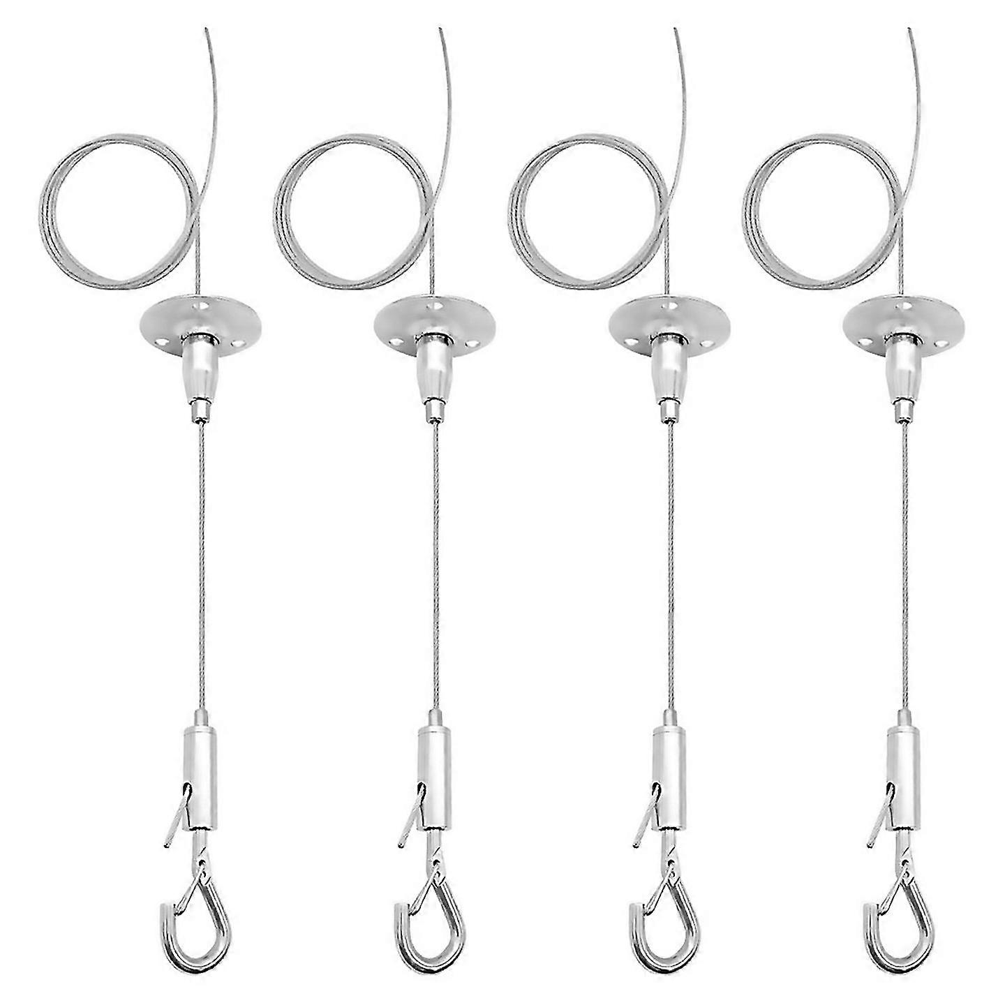 For 4 Pack 6ft Ceiling Sign Hanger Wire Kit 2m Adjustable Suspension Hanging Cable Wire With Hook