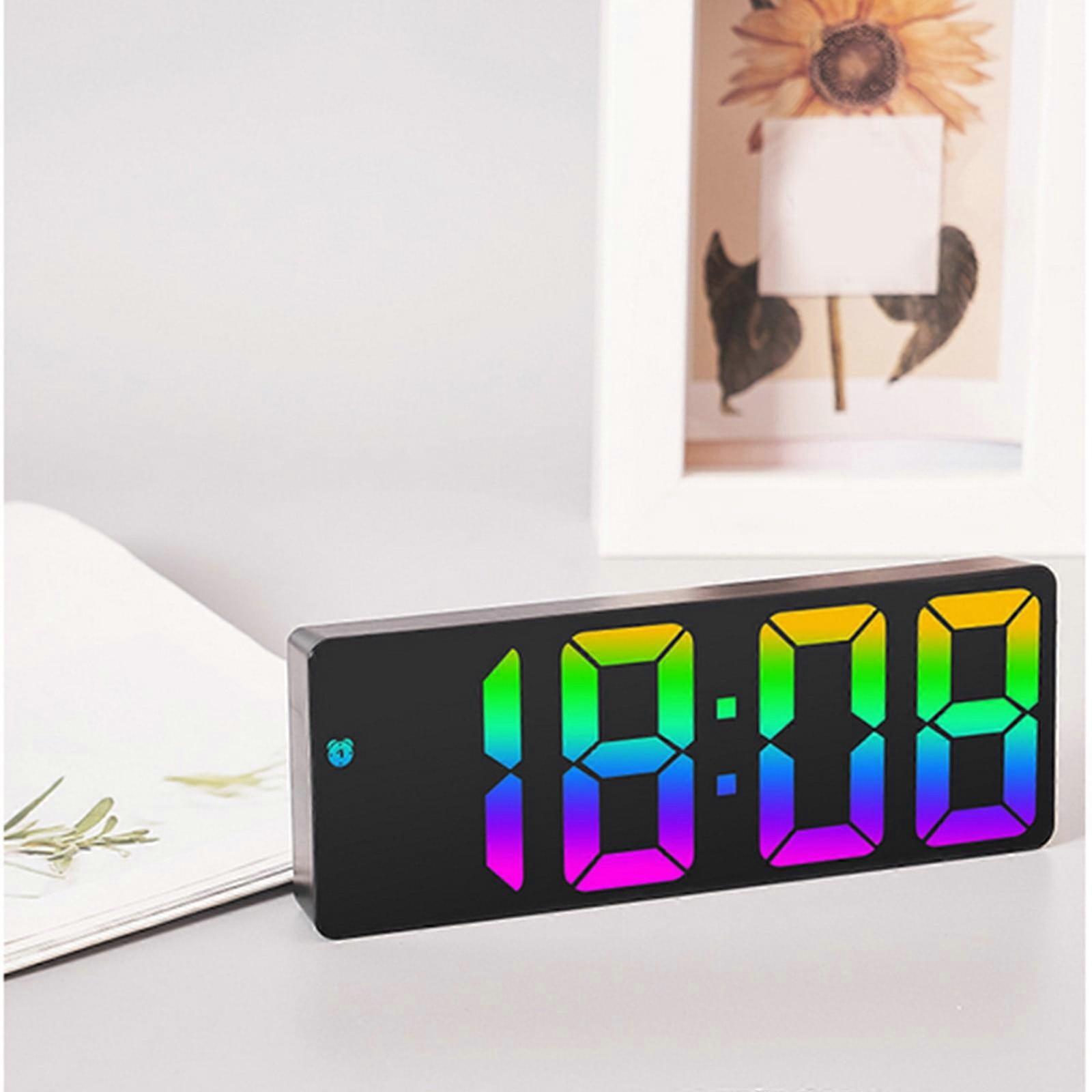 Jacenvly Digital Wall Clock with Color Screen, Silent Temperature & Humidity Display, Home & Bedroom Decor, Compatible with Home Interiors