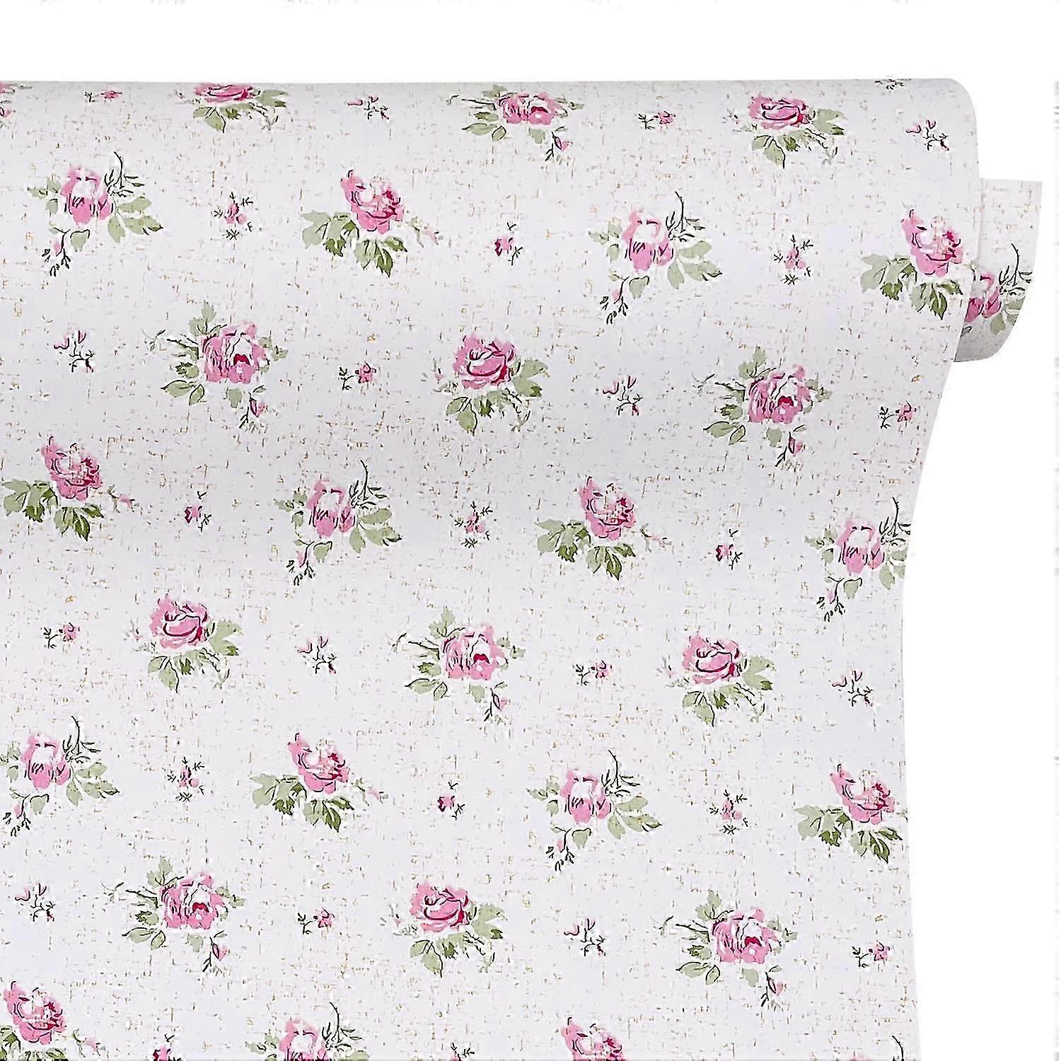 棚用ピンクローズ非粘着ライナー - 幅17.7インチ