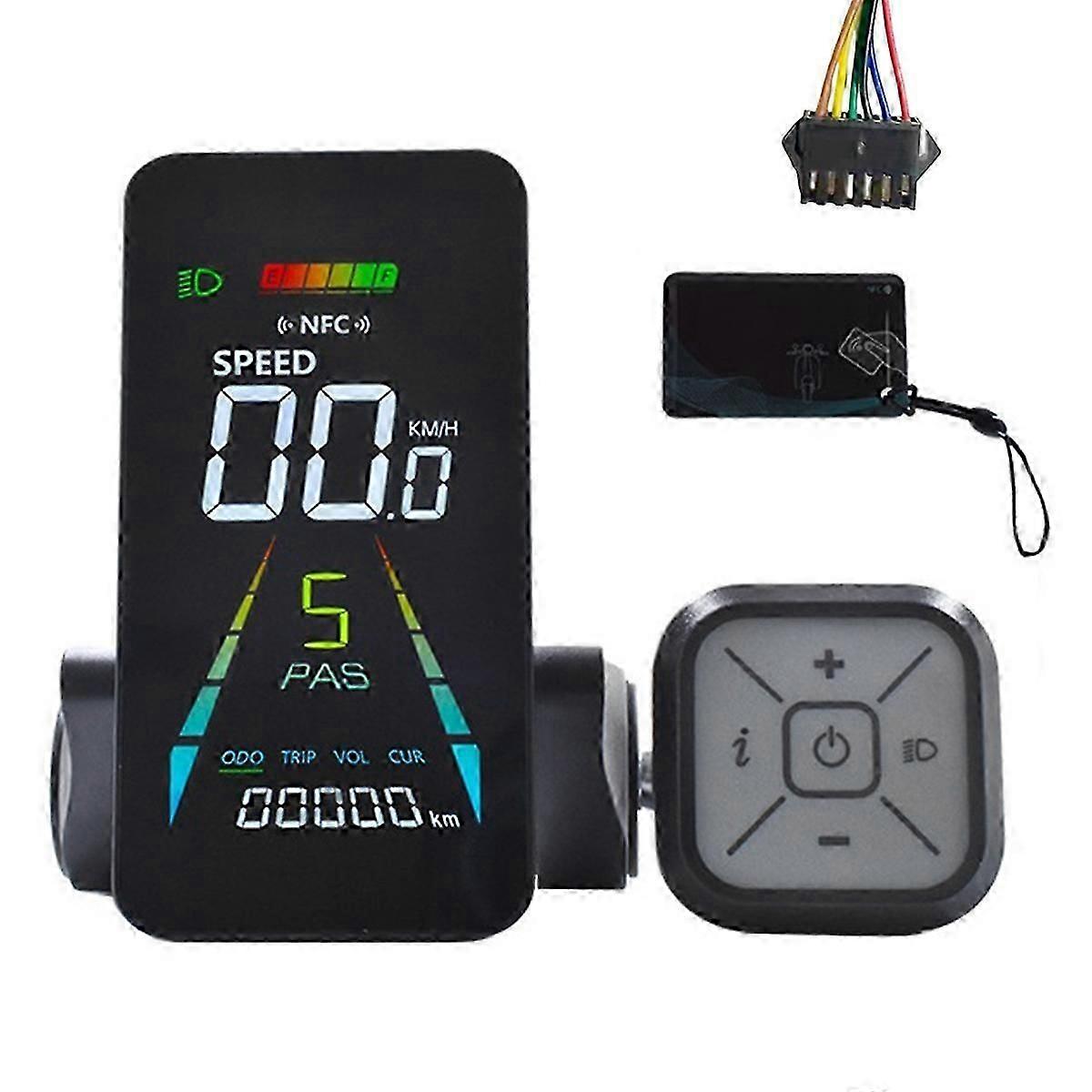 E-Bike NFC LCD Display Color Animated Meter UART 24V/36V/48V/60V Speedometer Electric Scooter NFC L