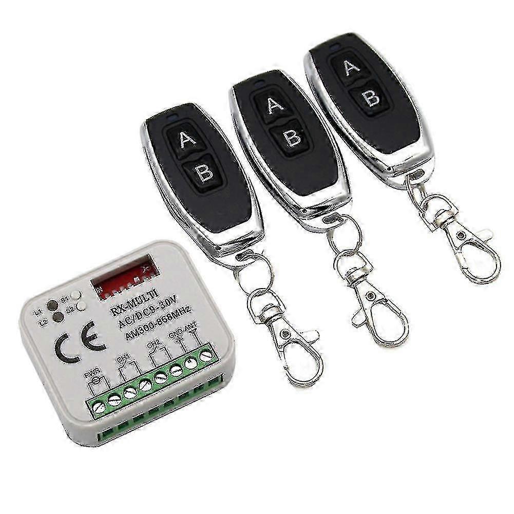 ガレージドアリモートレシーバー433 868mhz Rxマルチ300-900mhz AC / DC 9-30Vレシーバー、リモートyuYVL付き