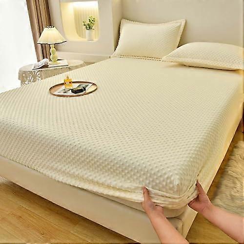Double Deep Fitted Sheet 200x220 cm Breathable FadeResistant Deep Fit Bed Sheet For Double Beds Easy Care Soft Comfort