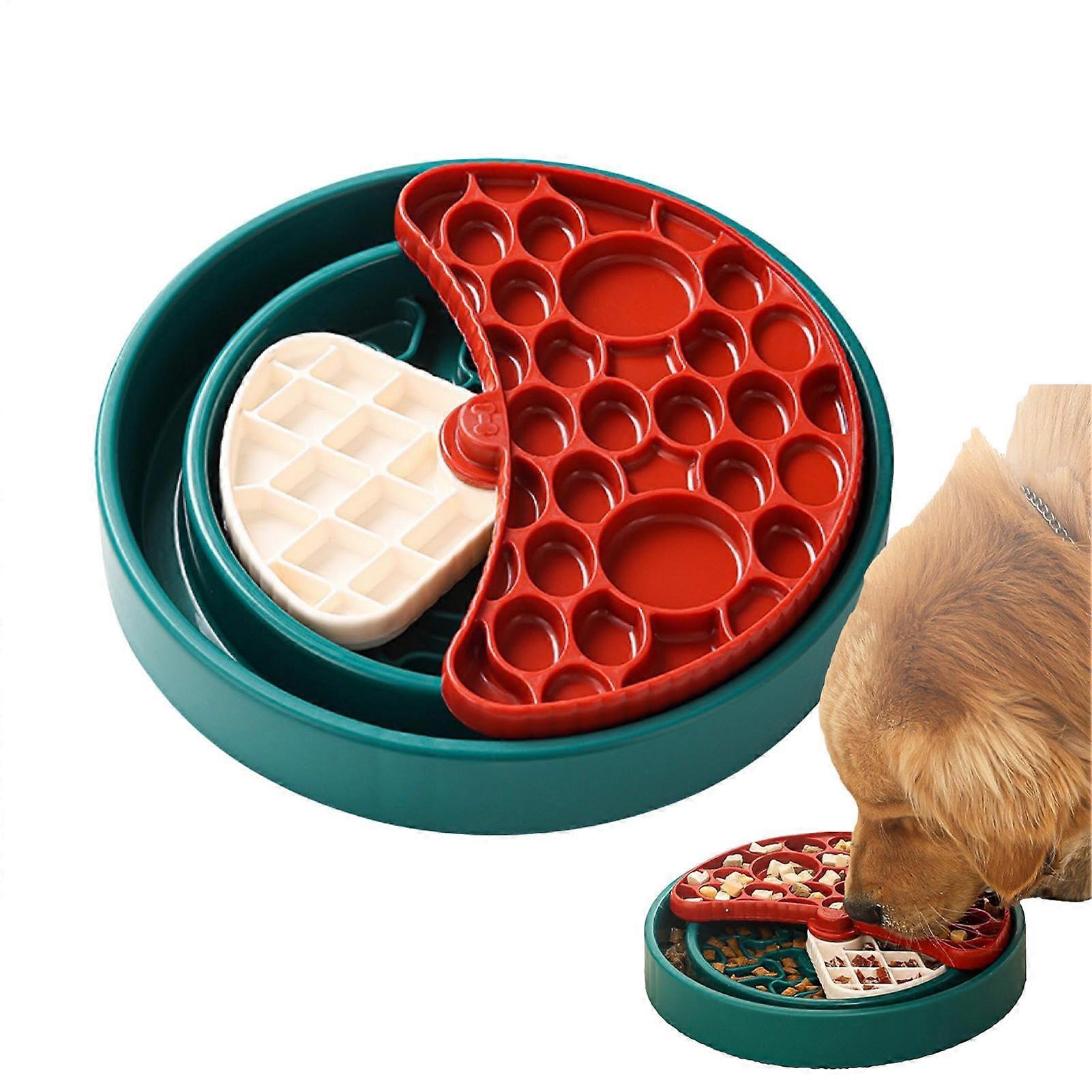 Slow Feeding Dog Bowl AntiChoking 360Degree Rotating Dish Interactive Feeder For Puppies