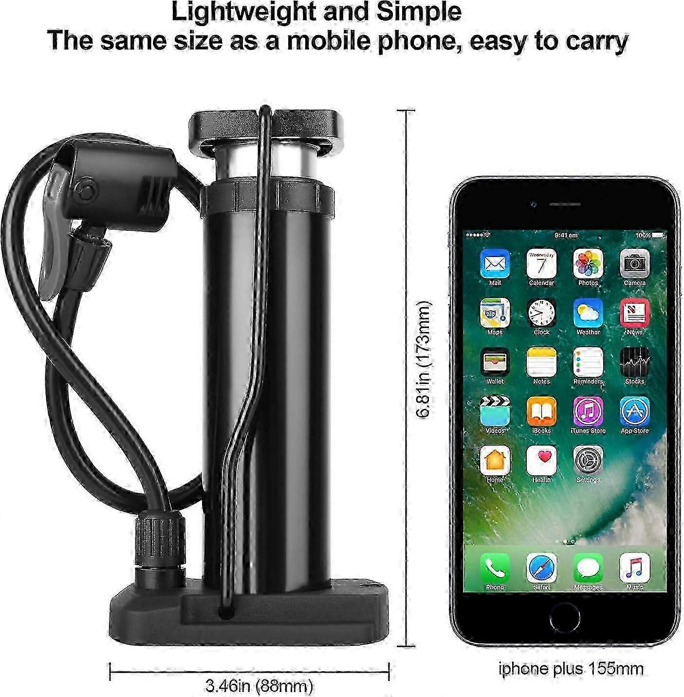 Mini fietspomp voor weg- en mountainbiken 2025