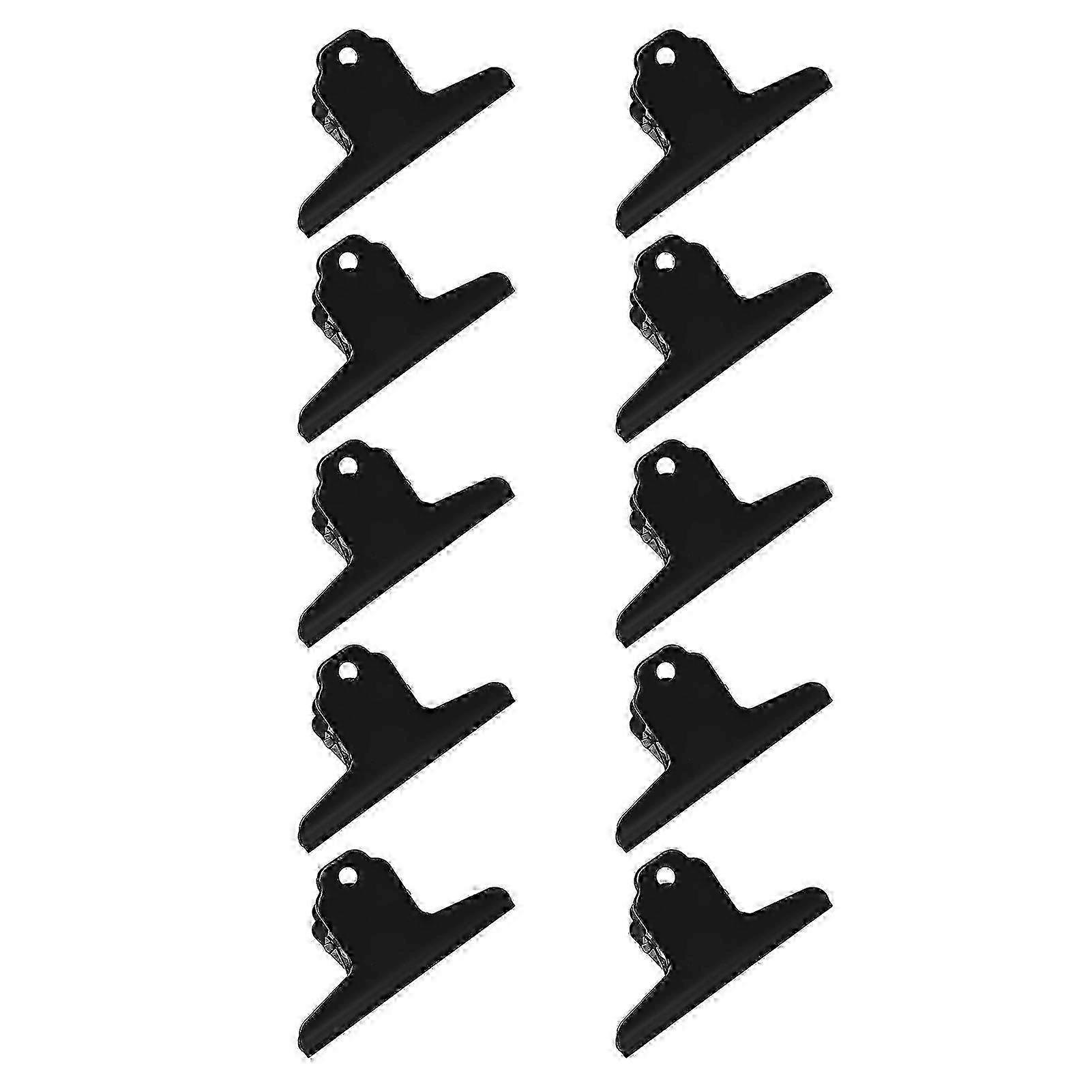 10Pcs Black Hinge Clips Large Metal Hinge Binder Clips for Paper Document Note Sorting and Organizing 2025