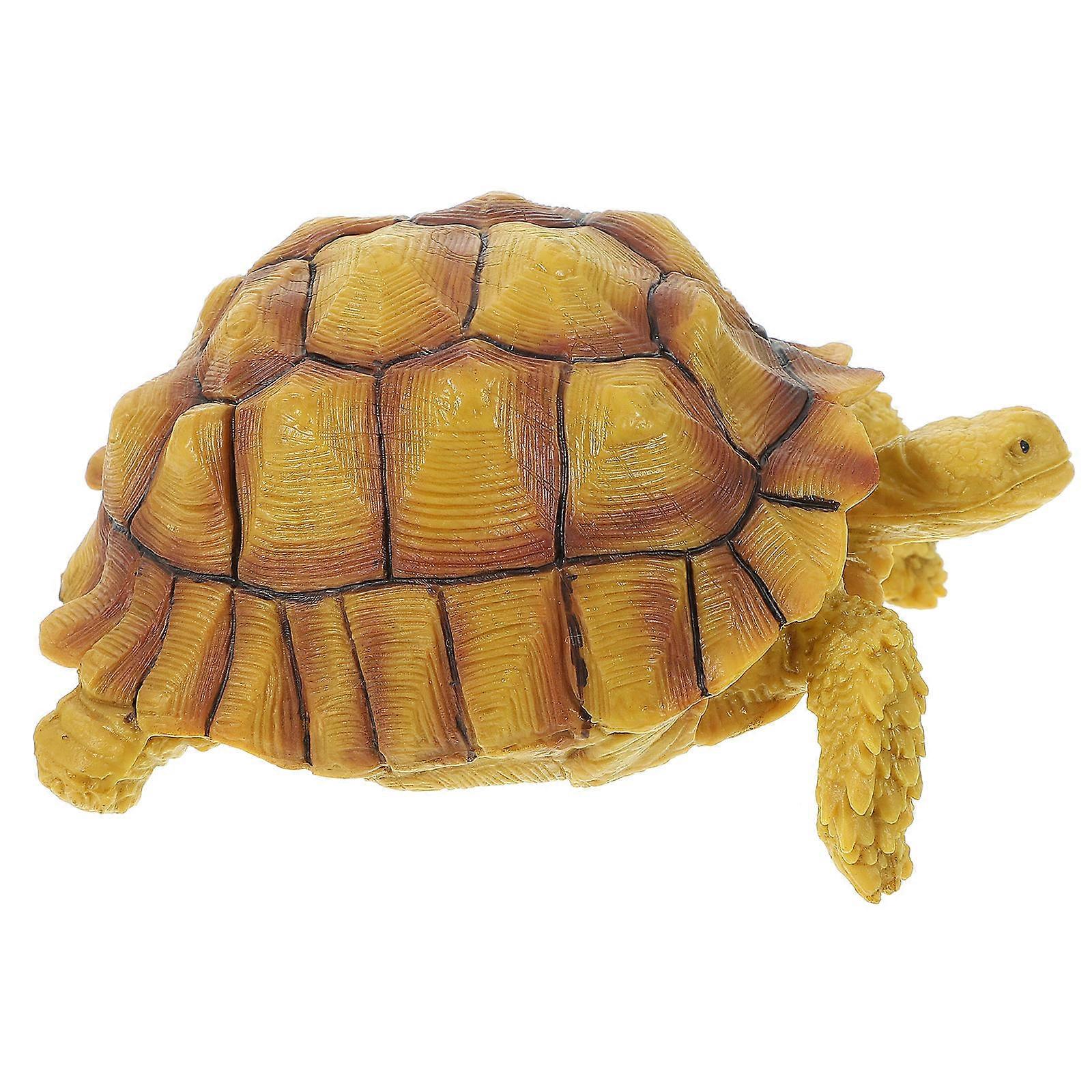 Realistic Simulation Turtle Figurine for Decoration Beige Plastic Model