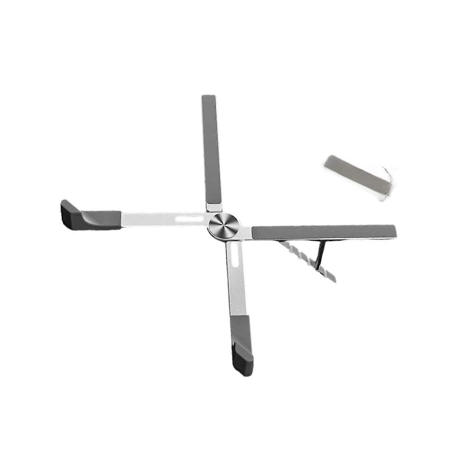 Multiple Angle Adjustable Notebook Stand Foldable Aluminum Construction 5 Position Ergonomic Universal Device Compatibility  Silver