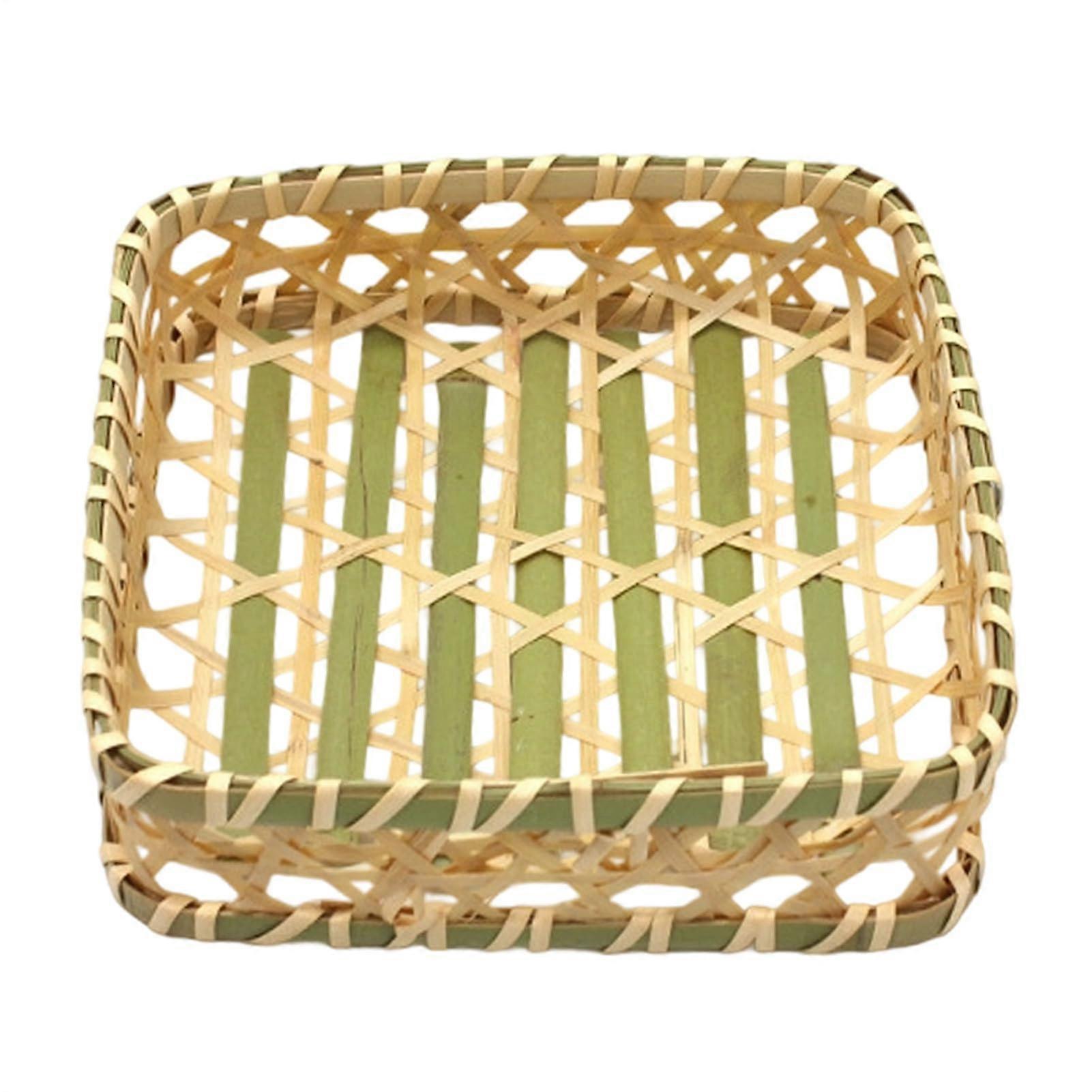 Bread Basket Woven Serving Tray for Fruit Vegetables Cakes Buns Candy Rustic Washable Kitchen Display