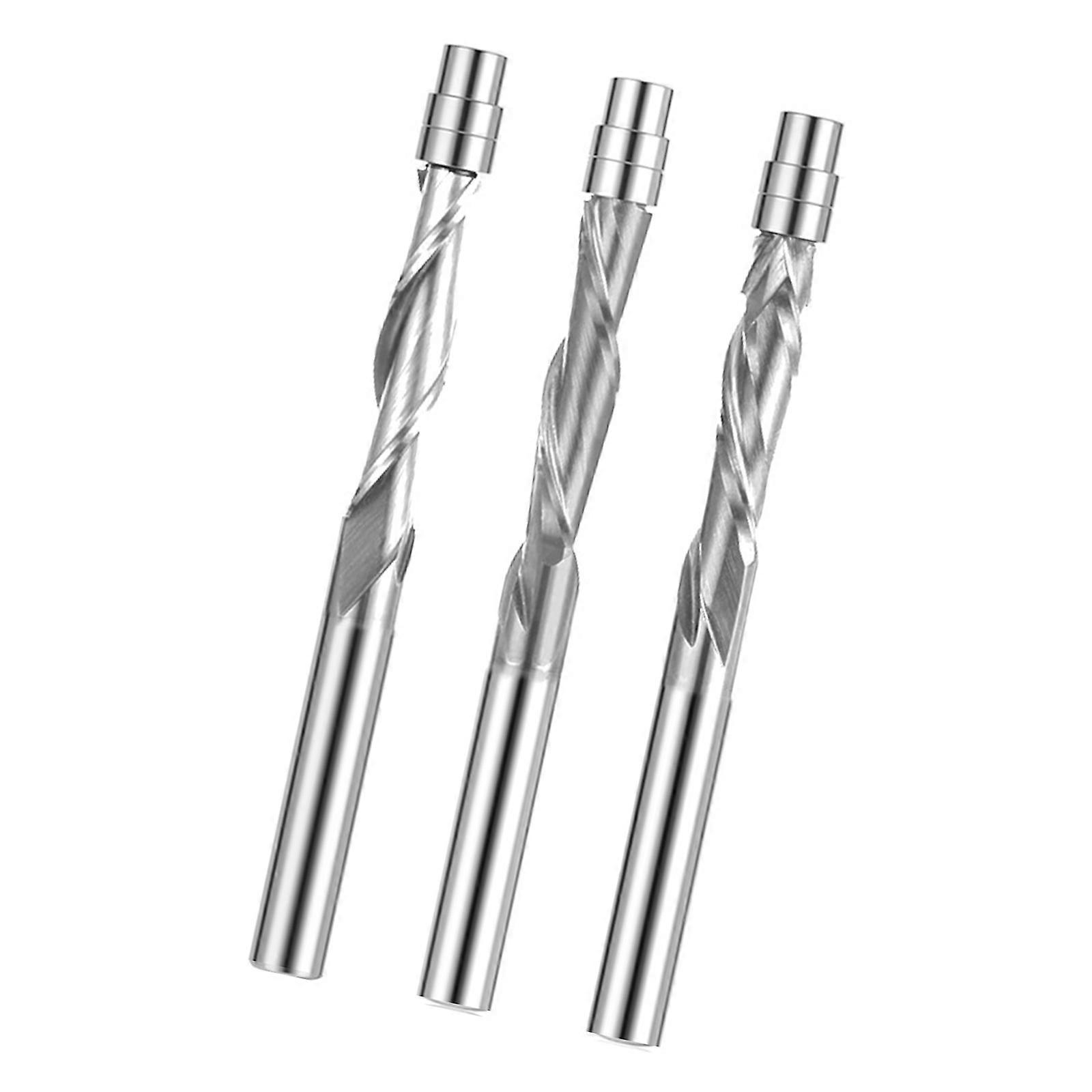High Efficiency Carbides Alloy Spirals Flush Cutter Bit With Double Flutes Reduces Frictions For Smooth Woodworking Edges Multicolor