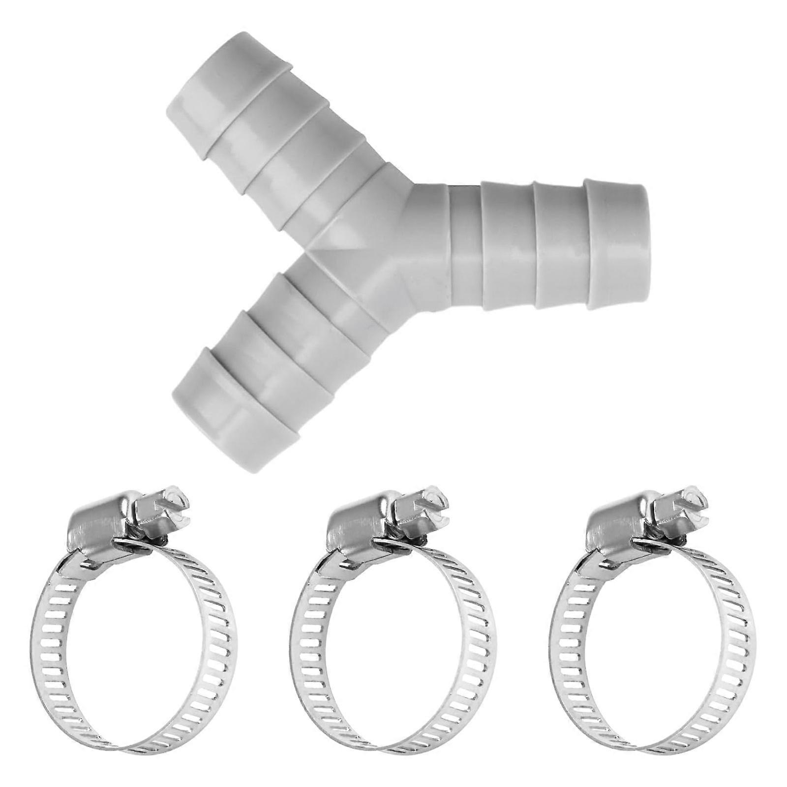 Y Type Washing Machine Drain Adapter Various Outlet Plastic Texture Perfect for Pipe Connection Space Saving Design  Grey