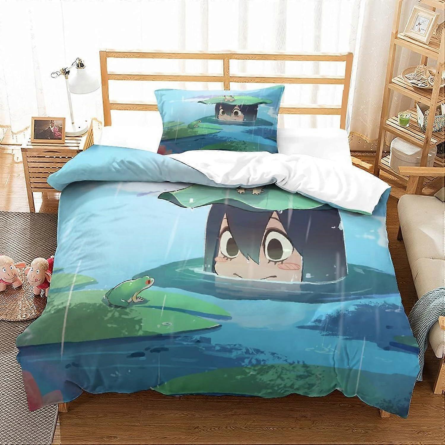 My Hero Academia Edredom Capa Set Roupa de Cama Capa Colcha Cartoon Home Textile Boy Set com Vergonhas Soft Microfiber Xmas Bedding Sets com zíper 3PCs Meninos 
