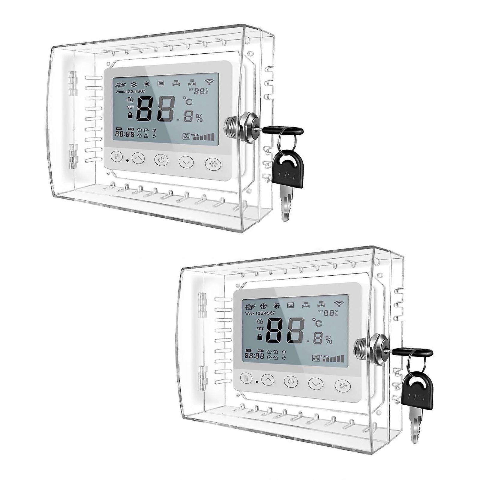 Thermostat Lock Box with Combination Lock Clear Acrylic Box Guard Wall Mounted Thermostat Cover Protective Case Multicolor