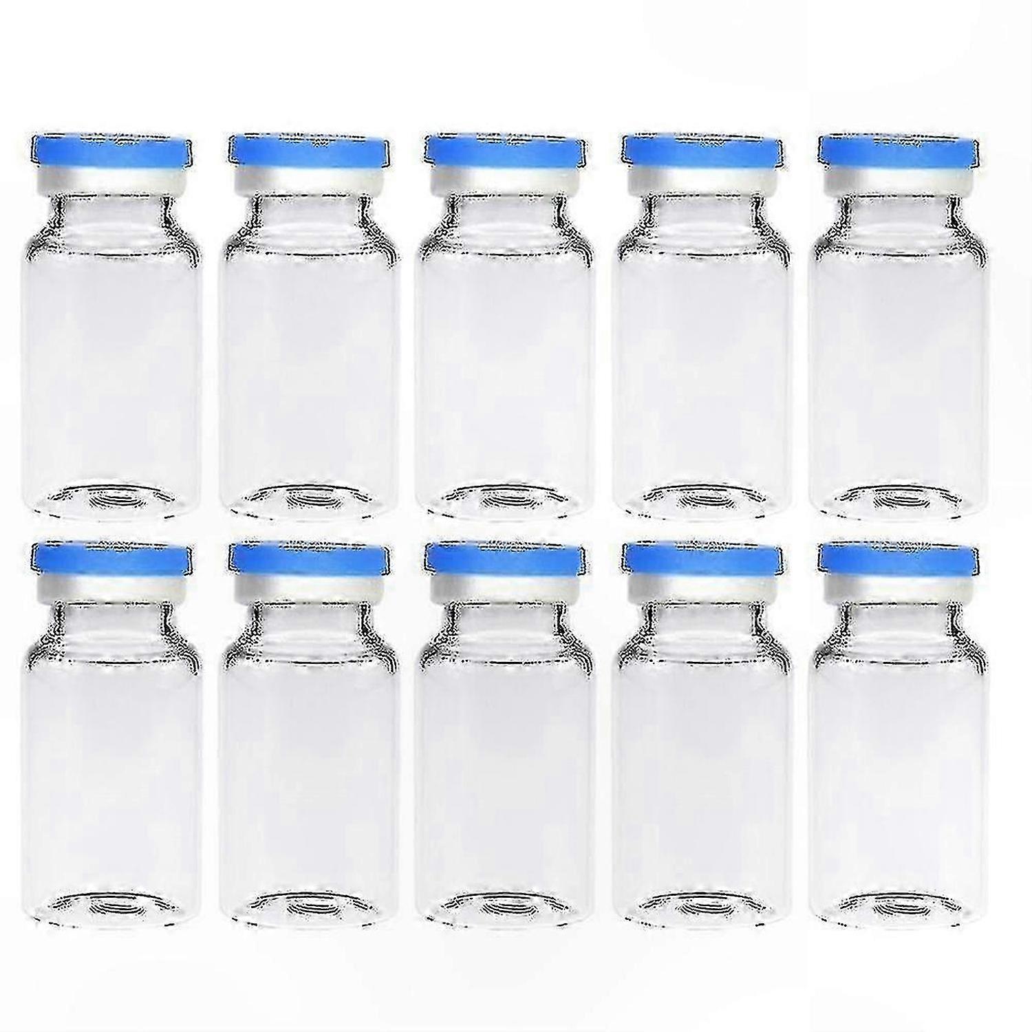 20 Pack Glass Vials 10ml - Clear Durable Bottles for Cosmetics & Lab Use
