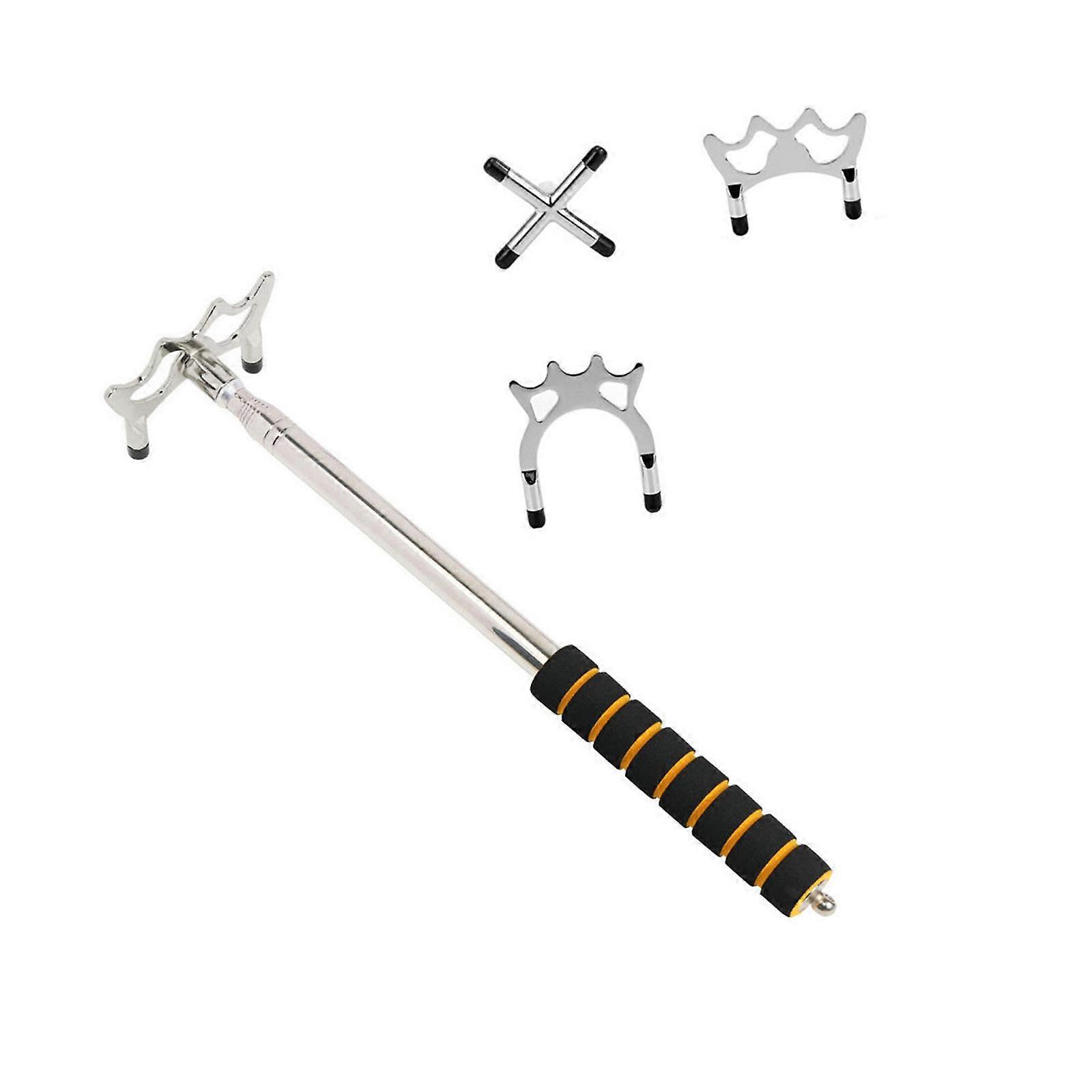 Professional Retractable Pool Cue Durability Stainless Steel Pool Bridge Stick for Multiple Angles and Compacts  Silver