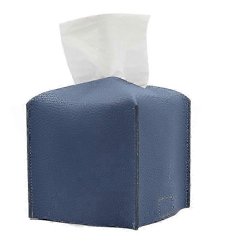 Tissue Box Lid Gray Square Tissue Storage Box Leather Tissue Decorative Box 26s