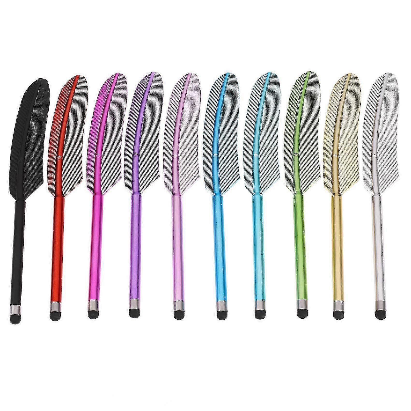 Portable Multi-function Stylus Touch Pen with Feather Handle compatible with Smartphones