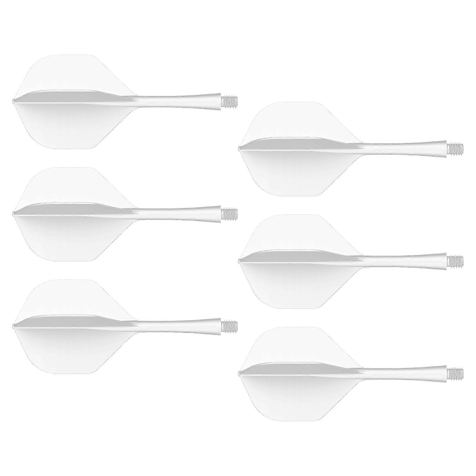 6pcs Durability Professional Dart Integrated Dart Shafts and Flights Dart for Both Beginner and Experienced Player  White