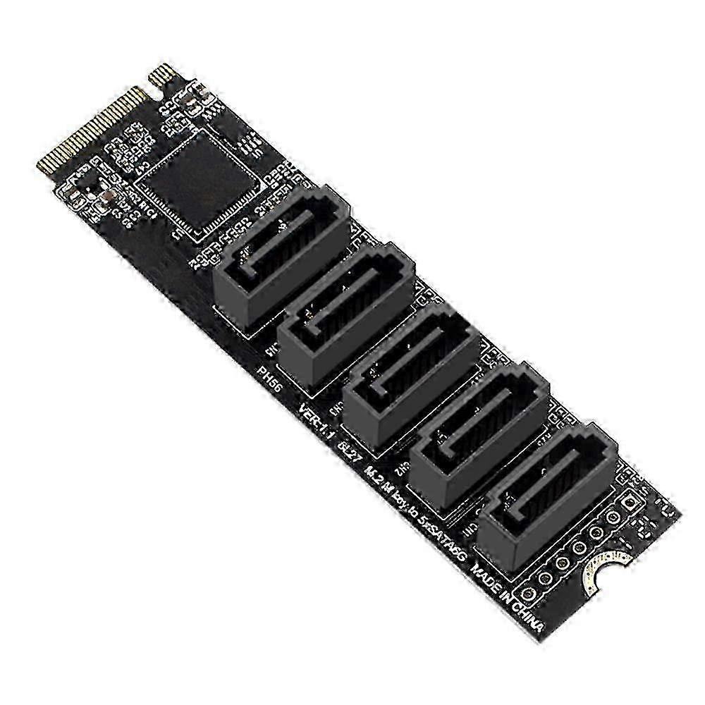 w M.2 NGFF PCIE B-Key Sata to SATA 3.0 5 Port Expansion Card 6Gbps Adapter Card JMB585 Chipset M.2 NVME to SATA3.0