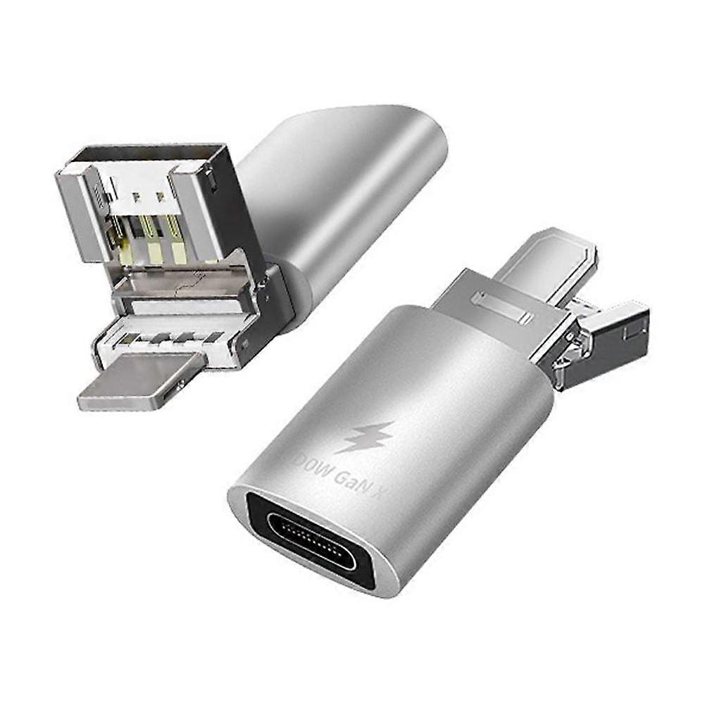 4-in-1 USB Micro Type-c Female to PD Fast Charging Adapter, Multifunctional USB/Micro/for compatible with iPhone Male to Type-C Female Adapter E8Y7