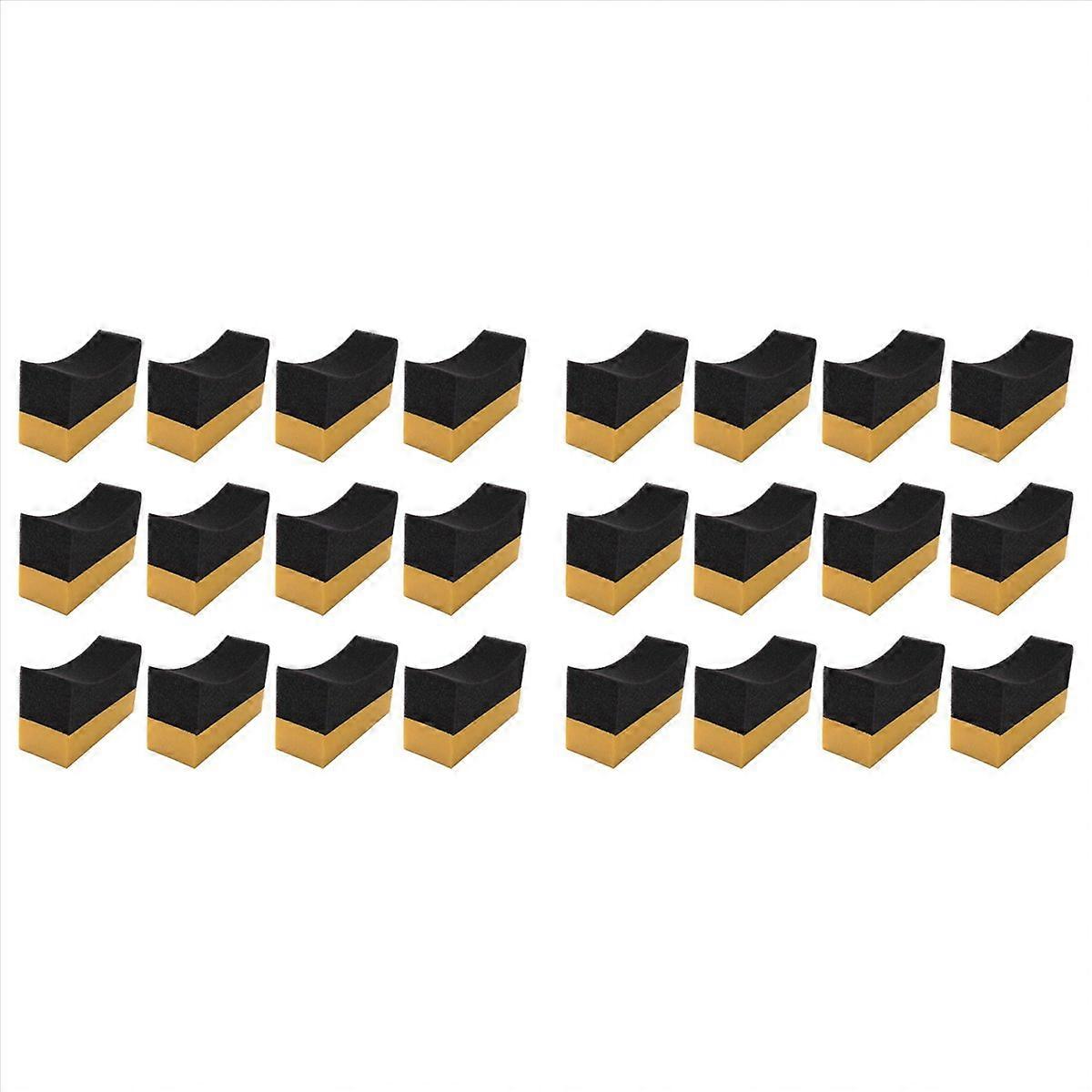 24 Pieces Tire Contour Dressing Applicator Pads Color Polishing Sponge Wax Buffing Pads Tire Shine A