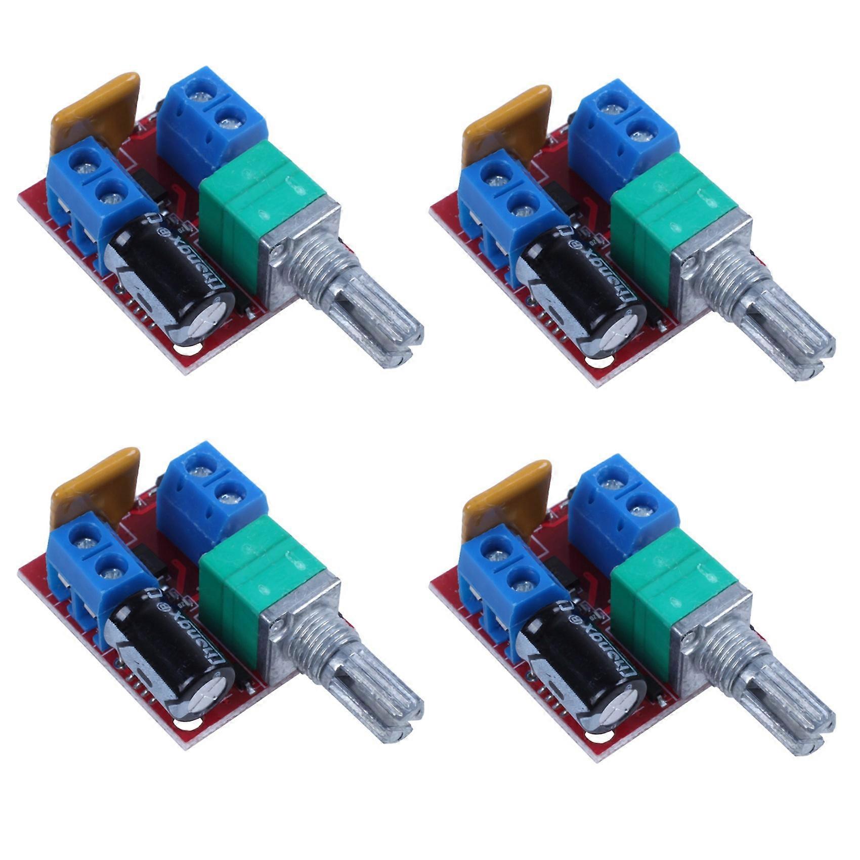 4X Mini DC Motor PWM Speed Controller 3V 6V 12V 24V 35VDC 90W 5A DC Motor Speed Control Switch LED D