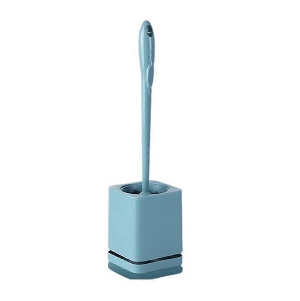 Toilet Brush with Long Handle Punch Wall Mount SplashProof Floor Cleaning Set Blue