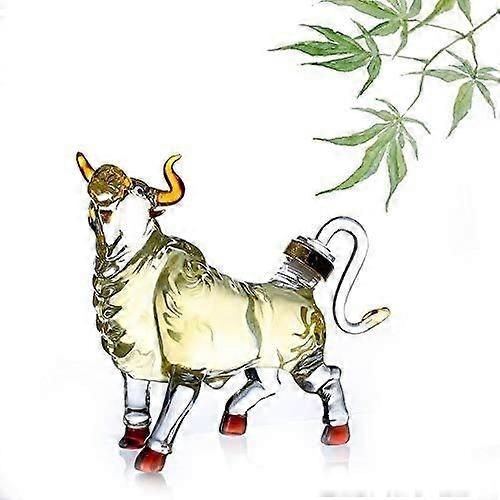 Bull Shape Whiskey Decanter 1000ml Borosilicate Glass for Wine Vodka Bar and Restaurant Use