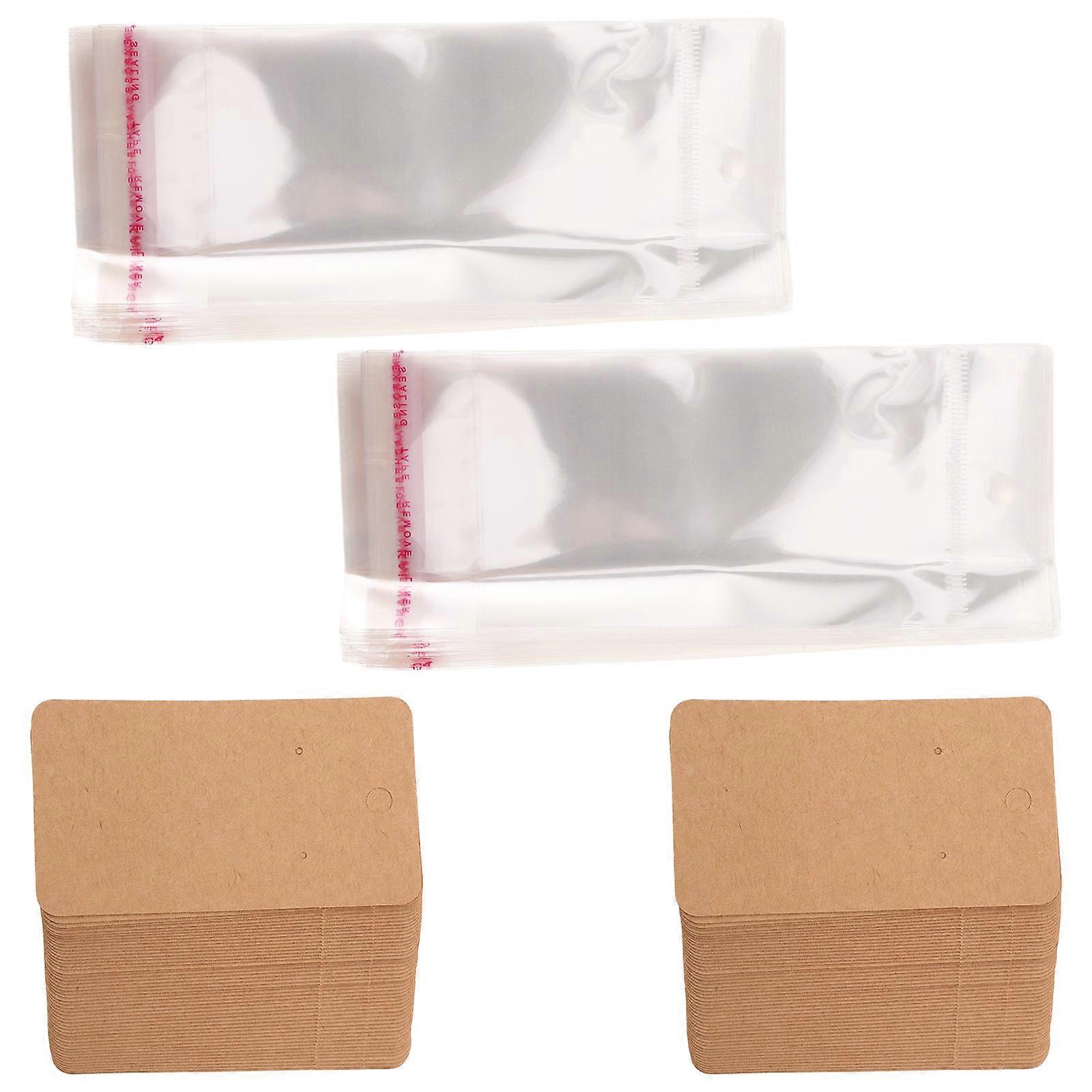 Earring Packaging Kraft Paper Cards for Display 200Sets Light Brown