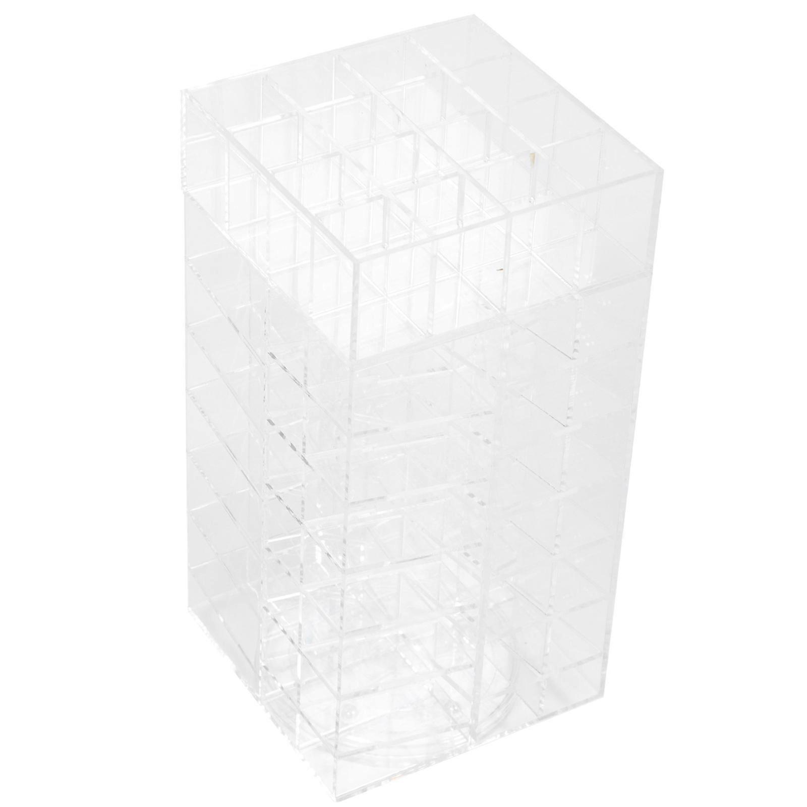 Transparent Acrylic Lipstick Rack for Storage Use Durable and Practical 64hole Rotating Stand
