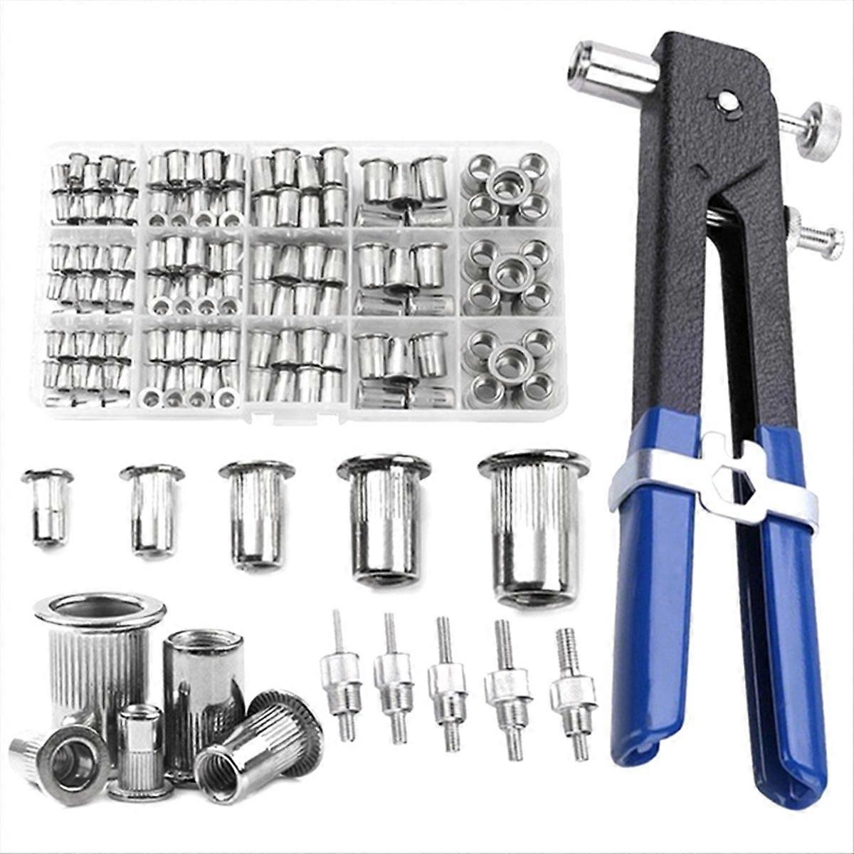 150PCS Rivet Nuts Plier Mandrel Kit Nut Rivet Mandrels Repairtool
