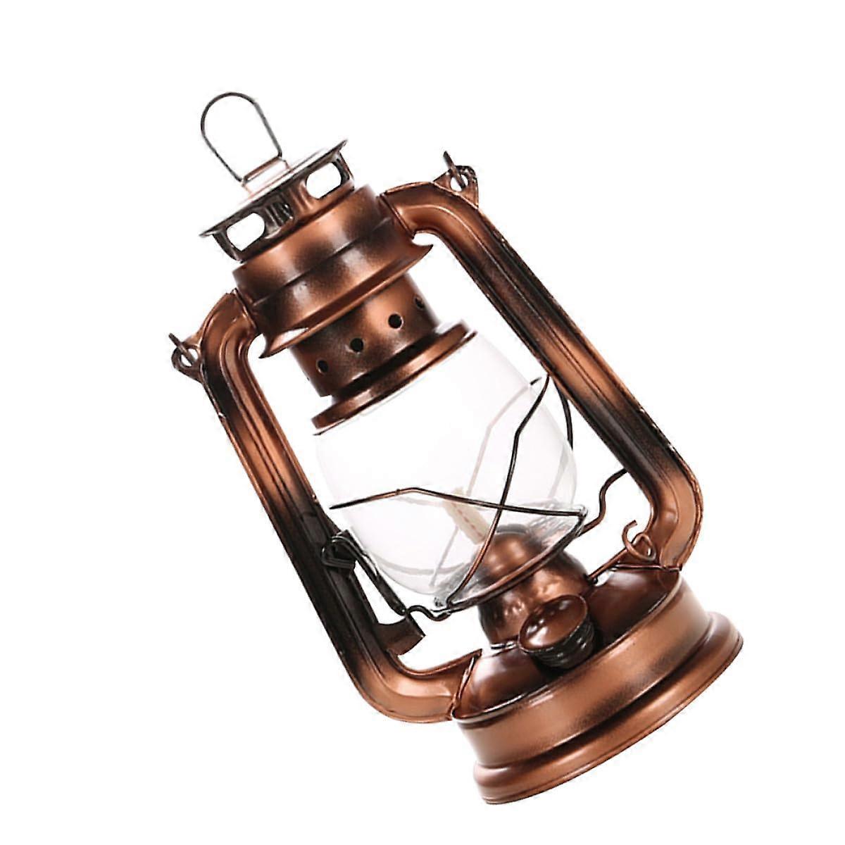 Vintage Iron Kerosene Lantern Rustic Hanging Light for Camping Garden Bar Decor and Emergency Use