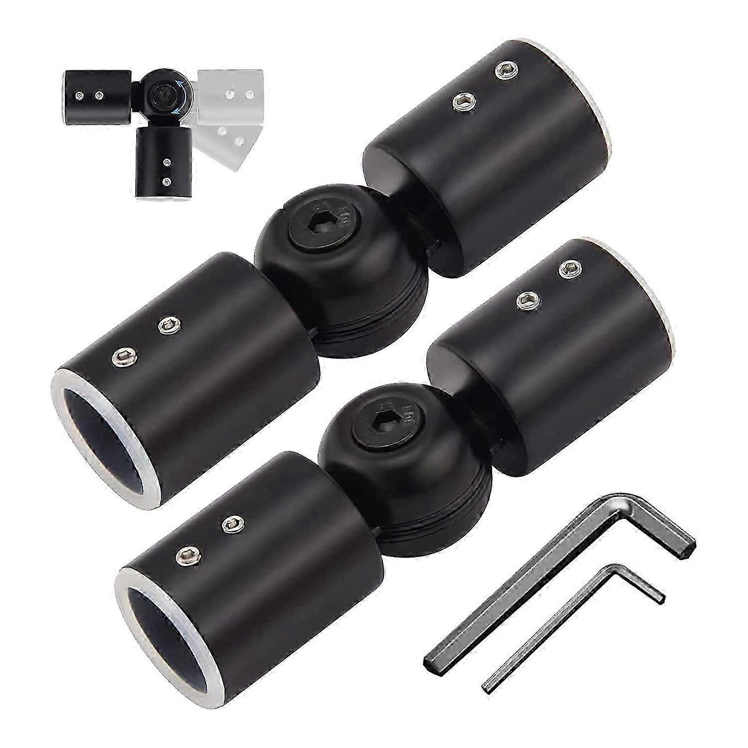 2PCS Curtain Rods Corner Connector(Black)