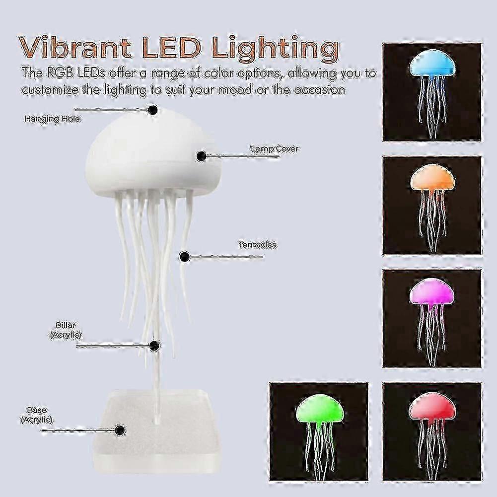 Voice-controlled Jellyfish Night Light - 72 Colors Gradient Ambient Lamp With Floating Effect For Homebedroom Decor-NEW_ww