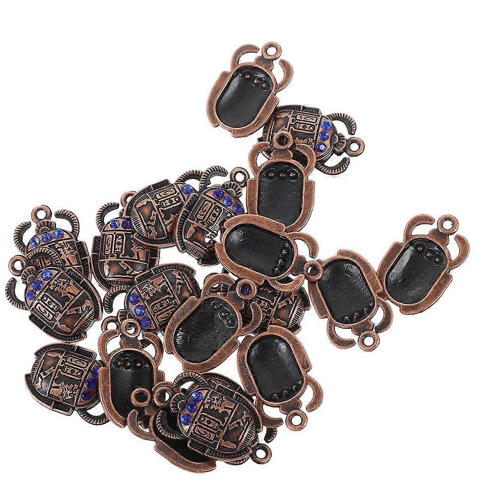 Blue Egyptian Beetle Charms for Bracelet Making 30Pcs Pack