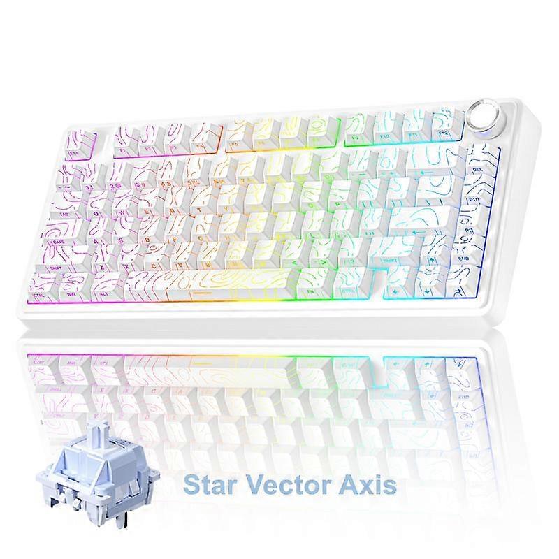 OFFICIAL AULA F75 Pro Wireless Mechanical Keyboard, 75% Hot-Swappable, USB Charging, RGB Backlight, PBT Side-Printed Keycaps, Gaming Keyboar