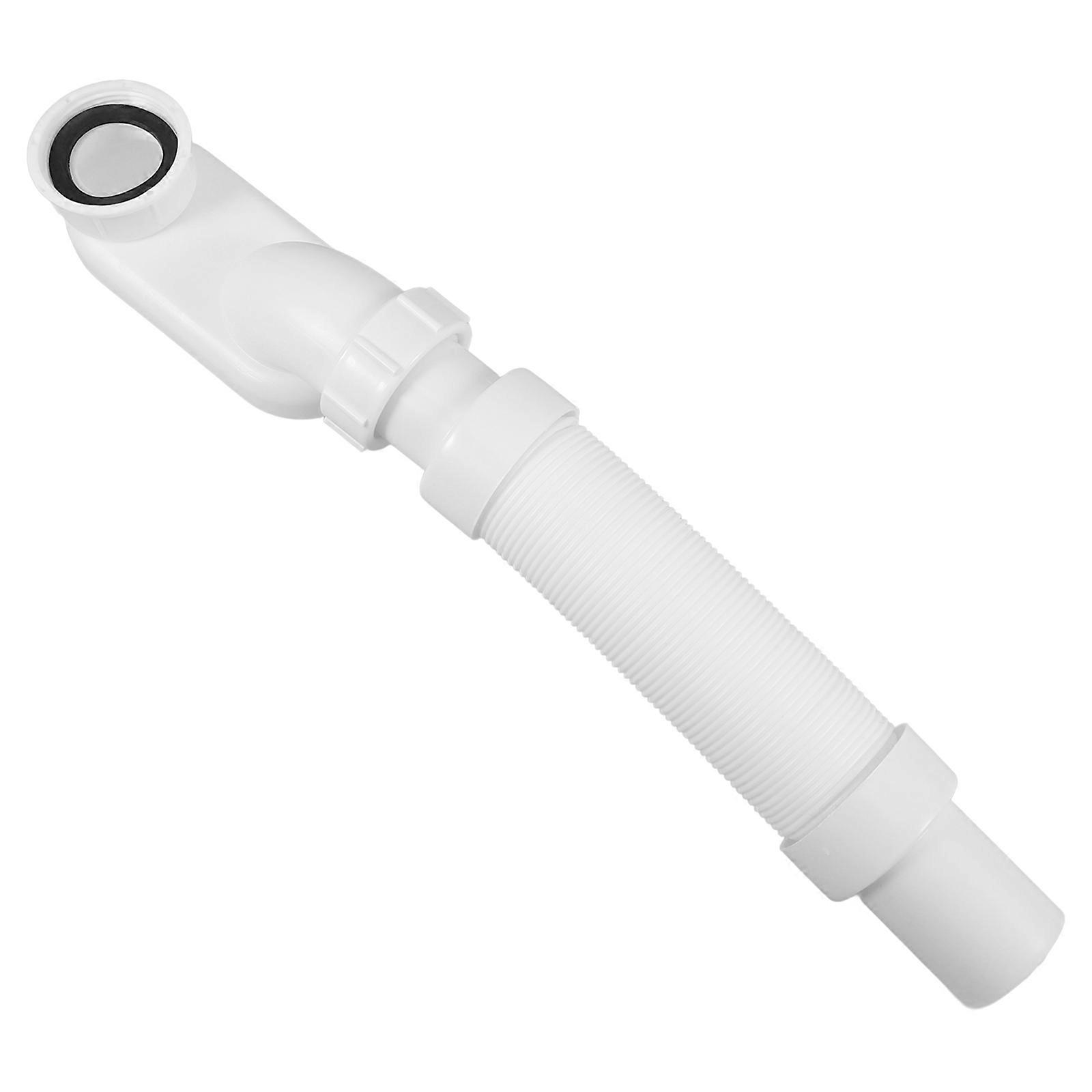 White Bathtub Drain Hose for Drain Pipe Replacement 1Set Adjustable