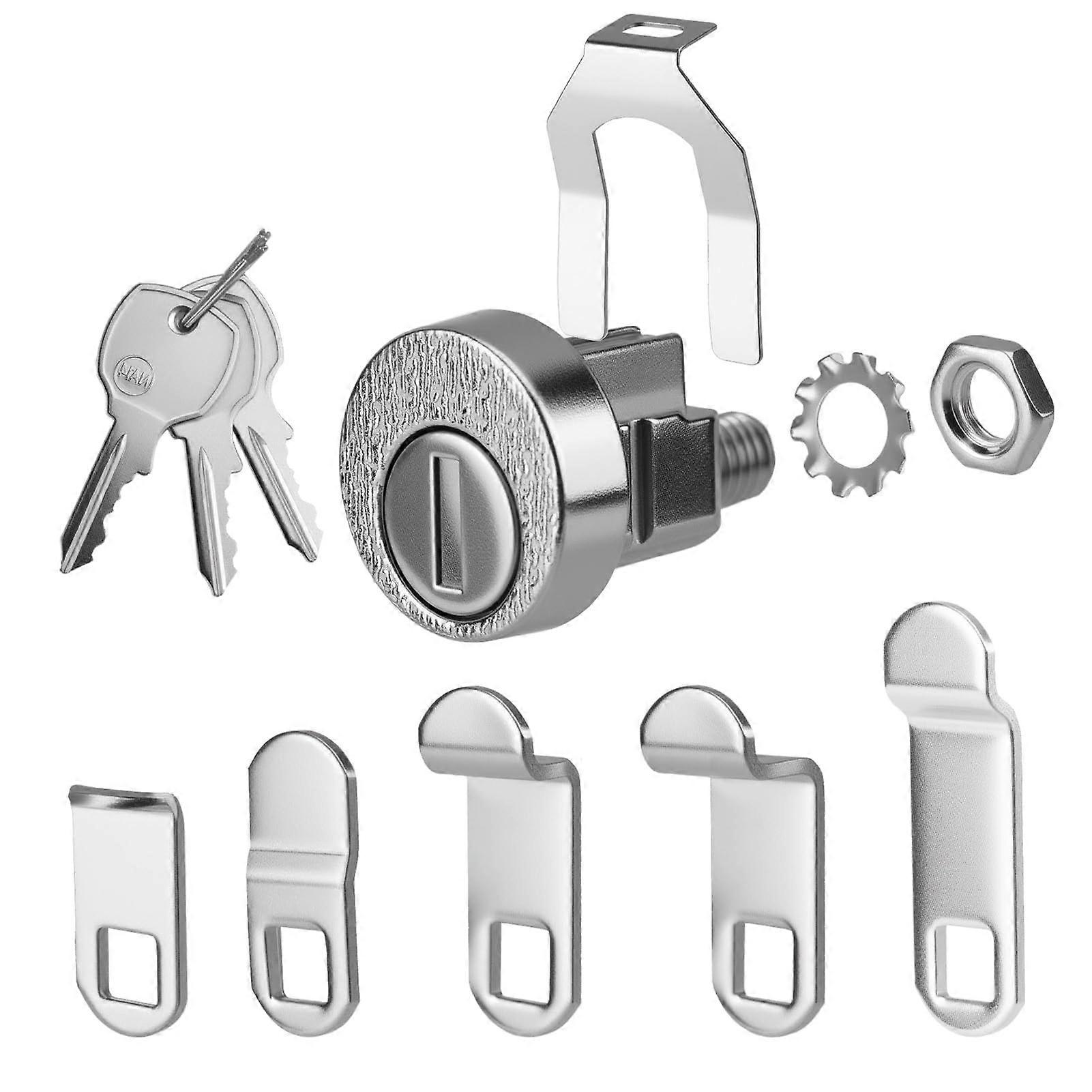 Mailbox Lock Replacement Kit with 3 Keys and 5 Plates, Nickel Finish, Quick Easy Installation