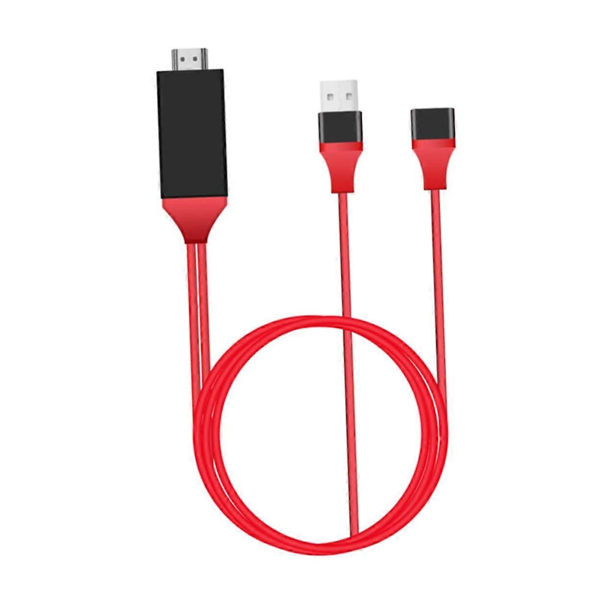 1m Micro Usb To Cable Adapter Video Adapter For Monitors And TVs Streaming Charging Red
