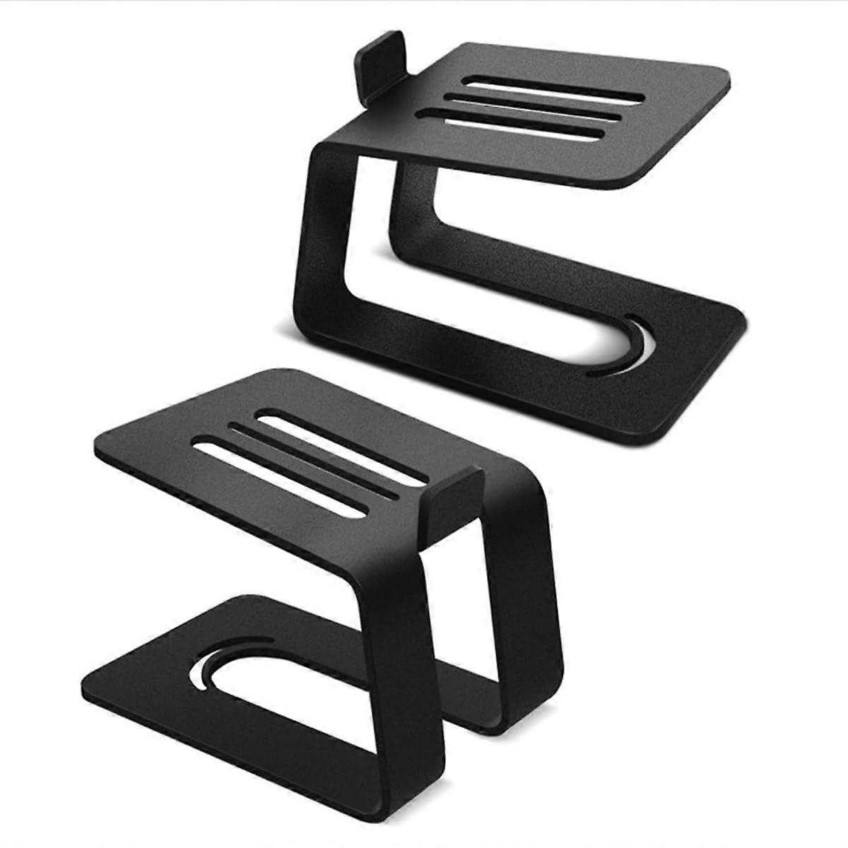 Desktop Speaker Stands Durable Black Carbon Steel 2Pack AntiVibration With Quick Setup